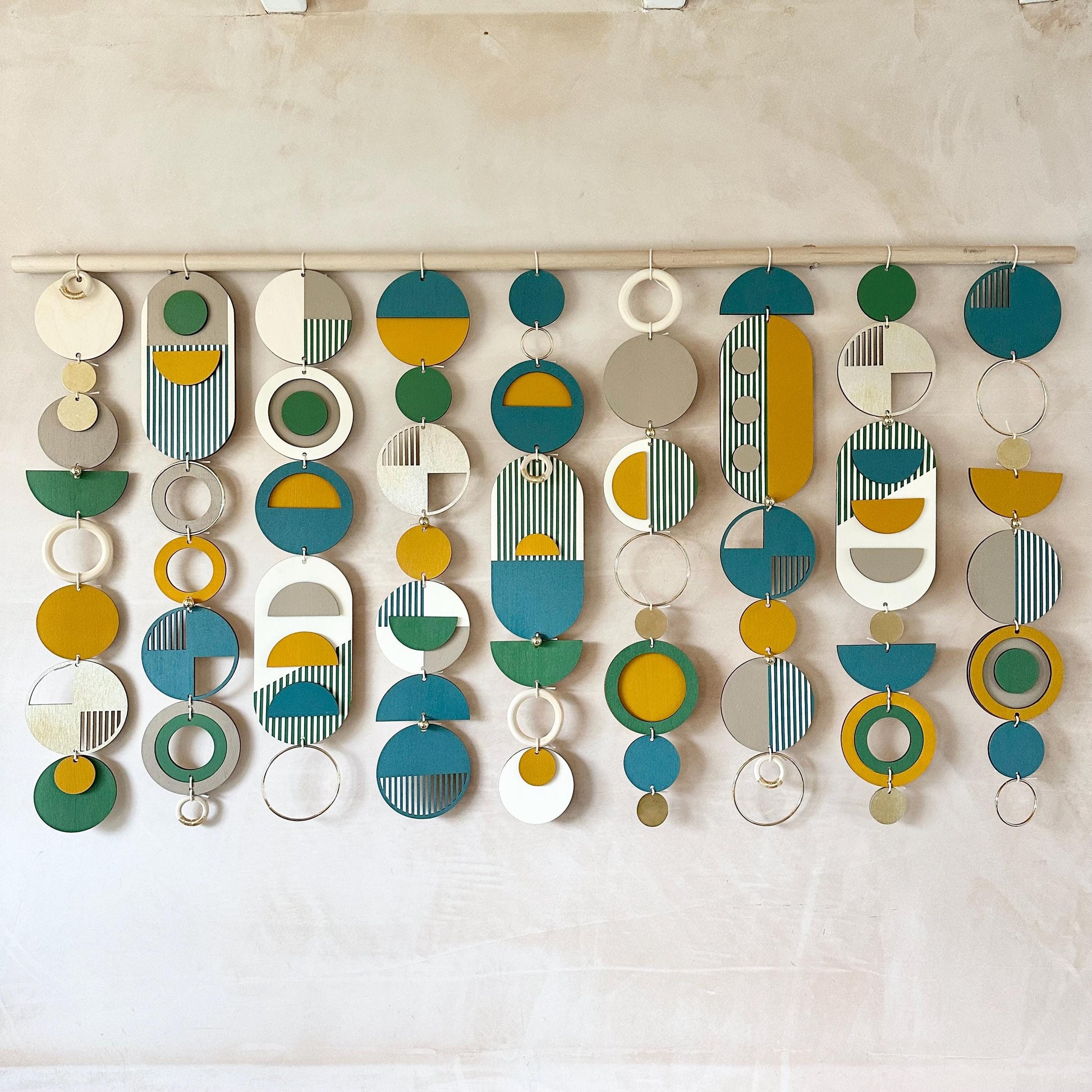 Large Geometric Wood Wall Art for Bedroom and Living Room