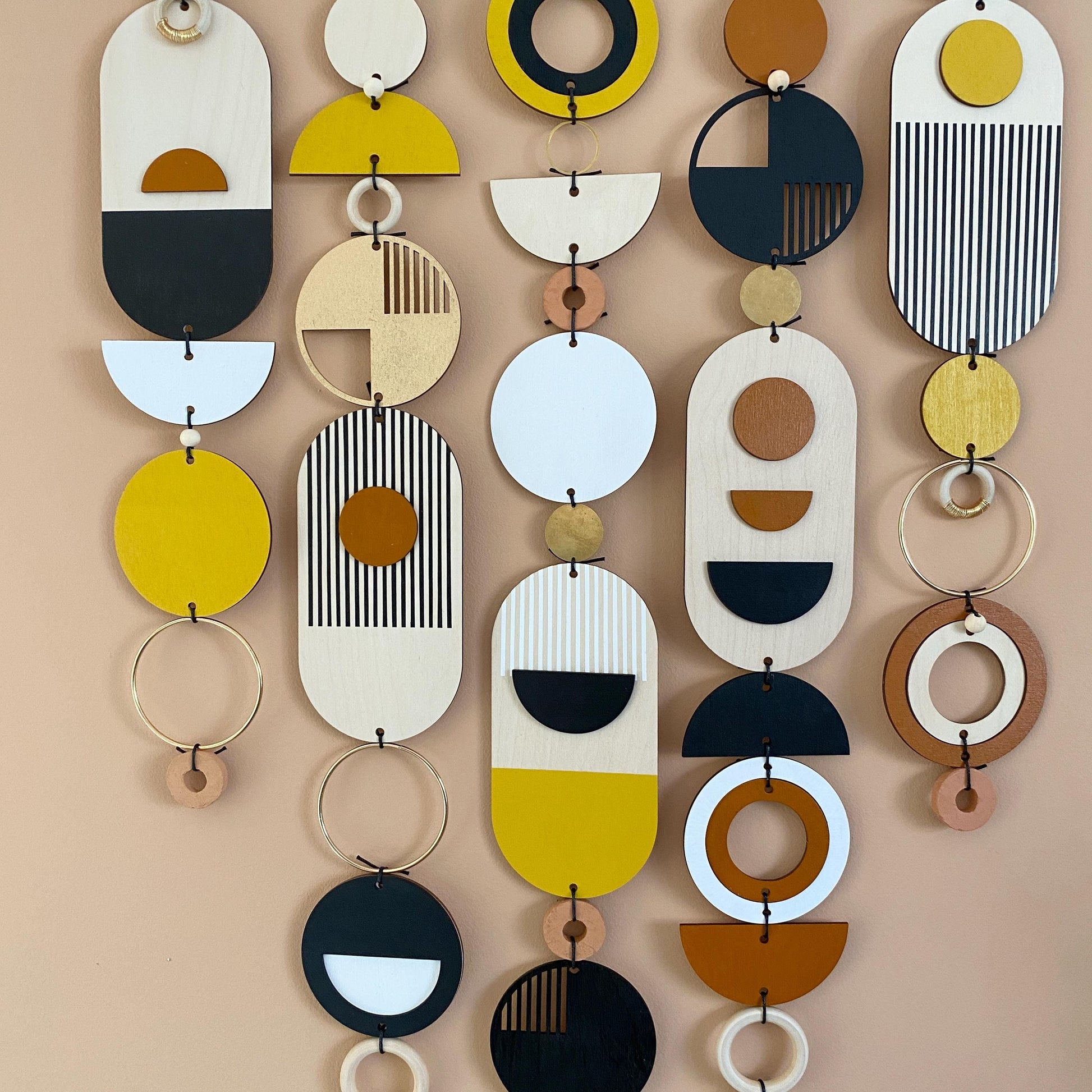 Narrow Abstract Wall Art in Gold and Earth Tones