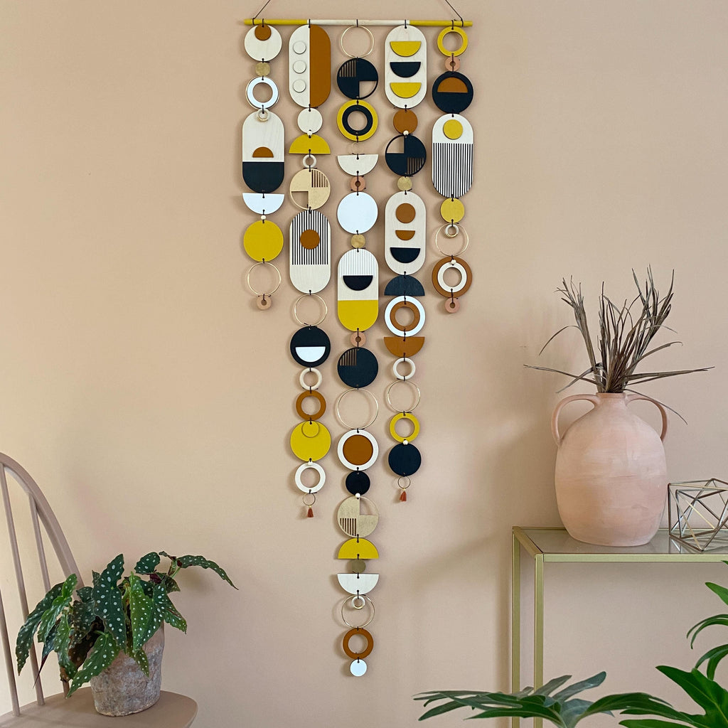 Narrow Abstract Wall Art in Gold and Earth Tones