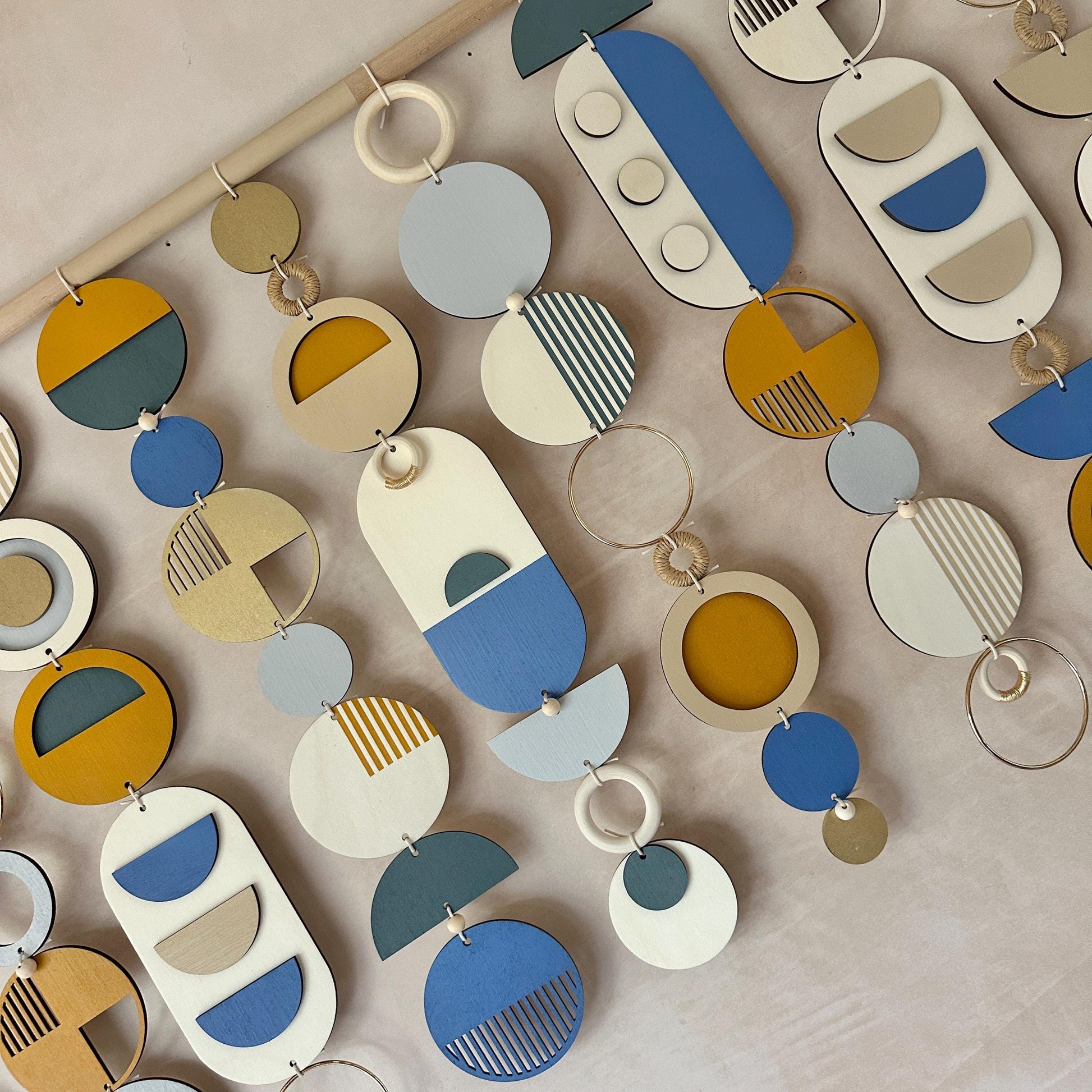 Large Abstract Wood Wall Hanging Modern Geometric Art