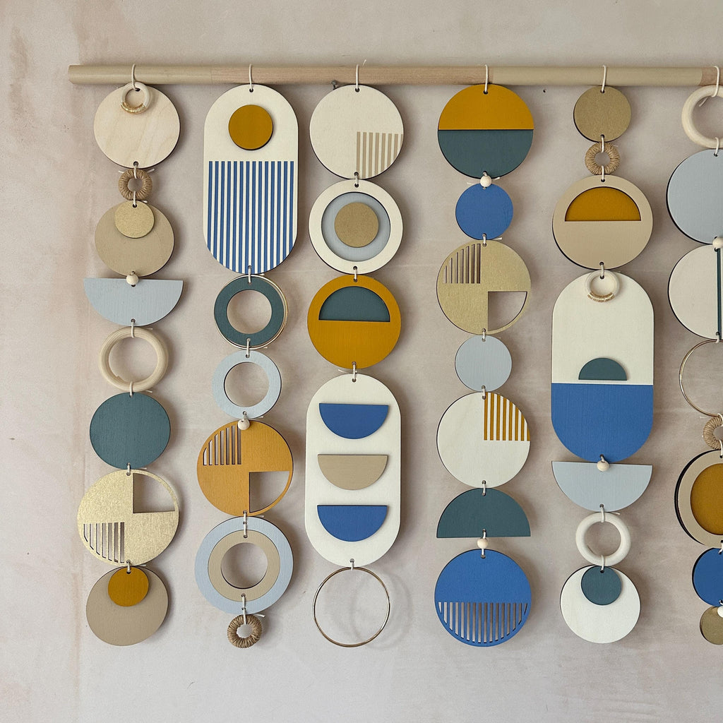 Large Abstract Wood Wall Hanging Modern Geometric Art