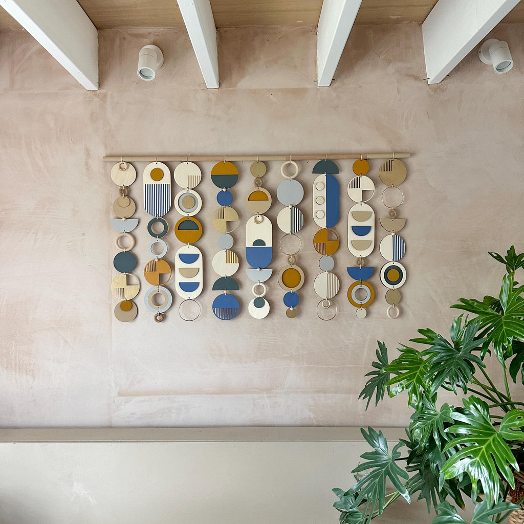 Large Abstract Wood Wall Hanging Modern Geometric Art