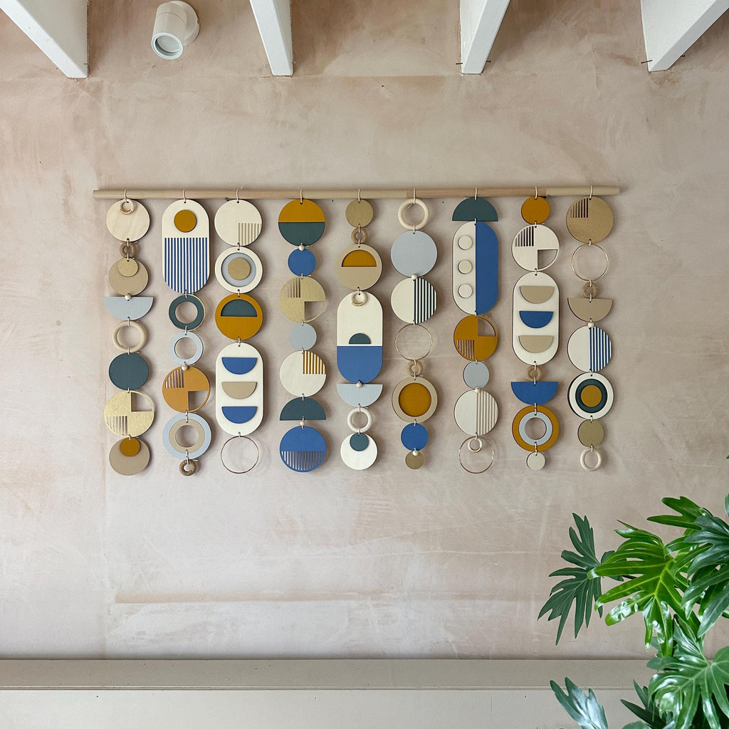 Large Abstract Wood Wall Hanging Modern Geometric Art