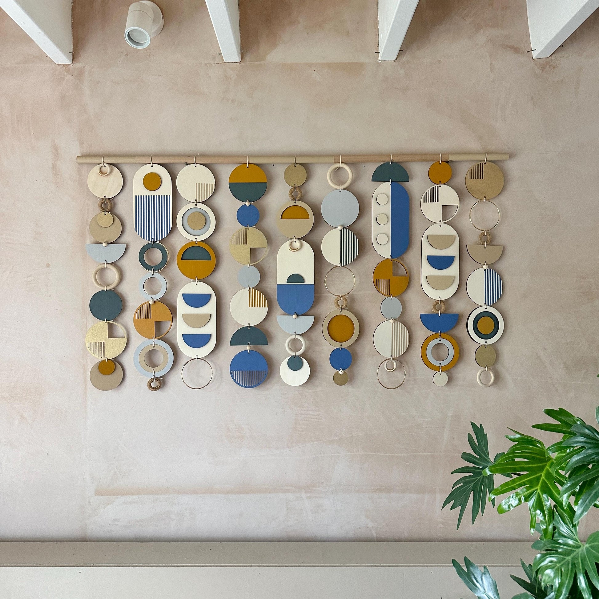 Large Abstract Wood Wall Hanging Modern Geometric Art