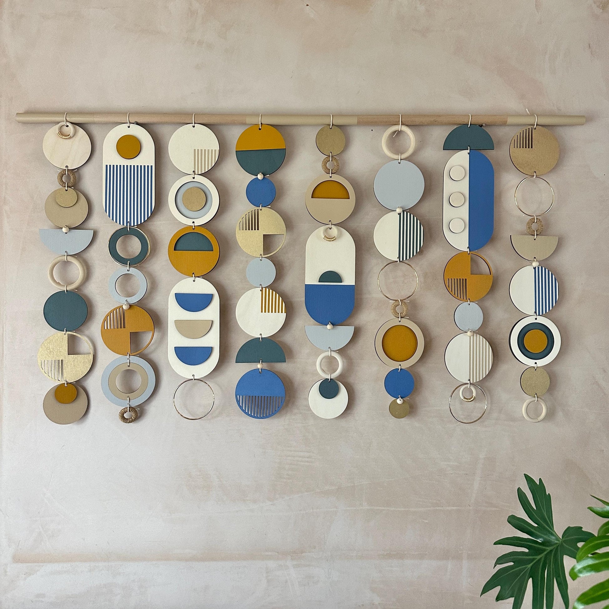 Large Abstract Wood Wall Hanging Modern Geometric Art