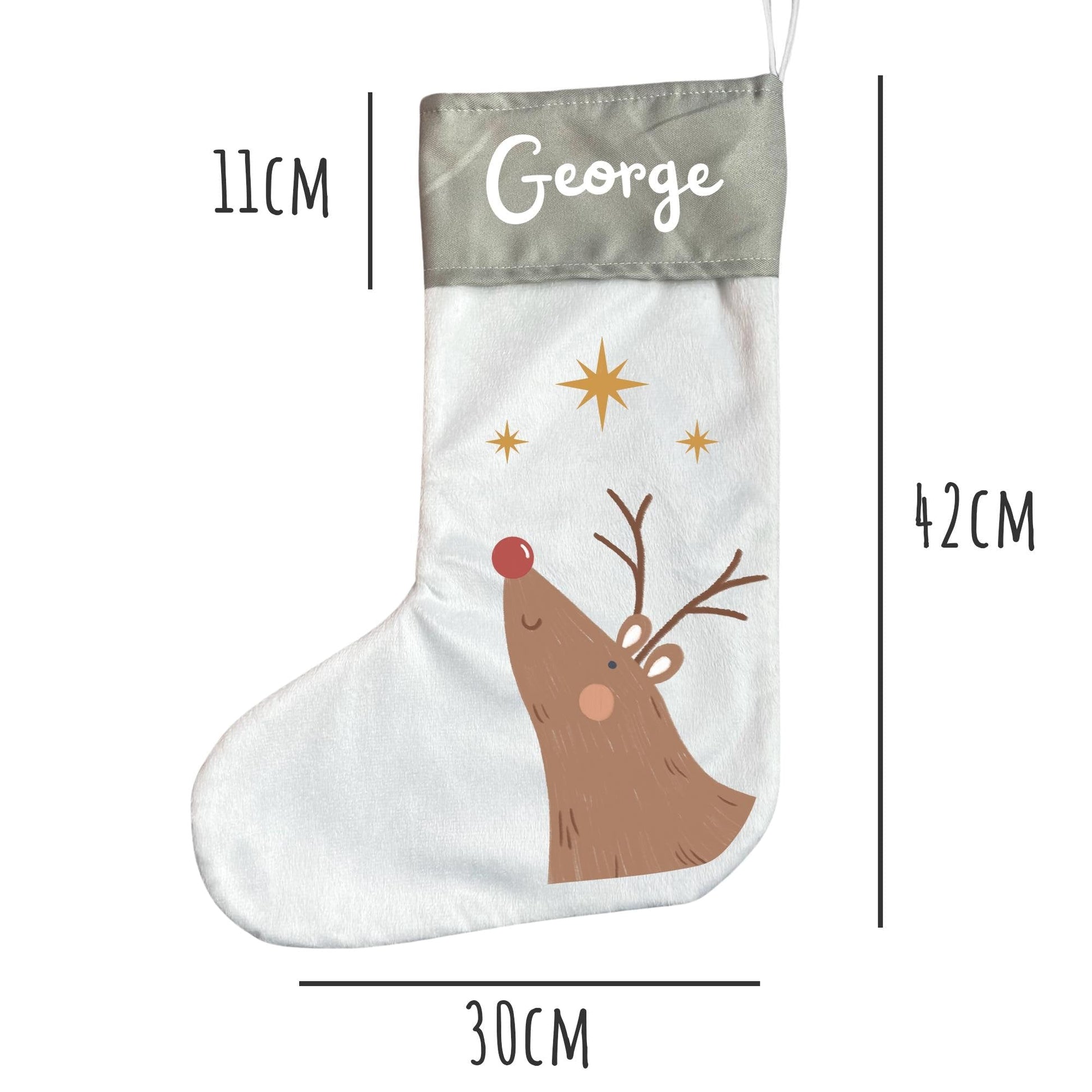 Personalised Christmas Stocking with Hand Drawn Design