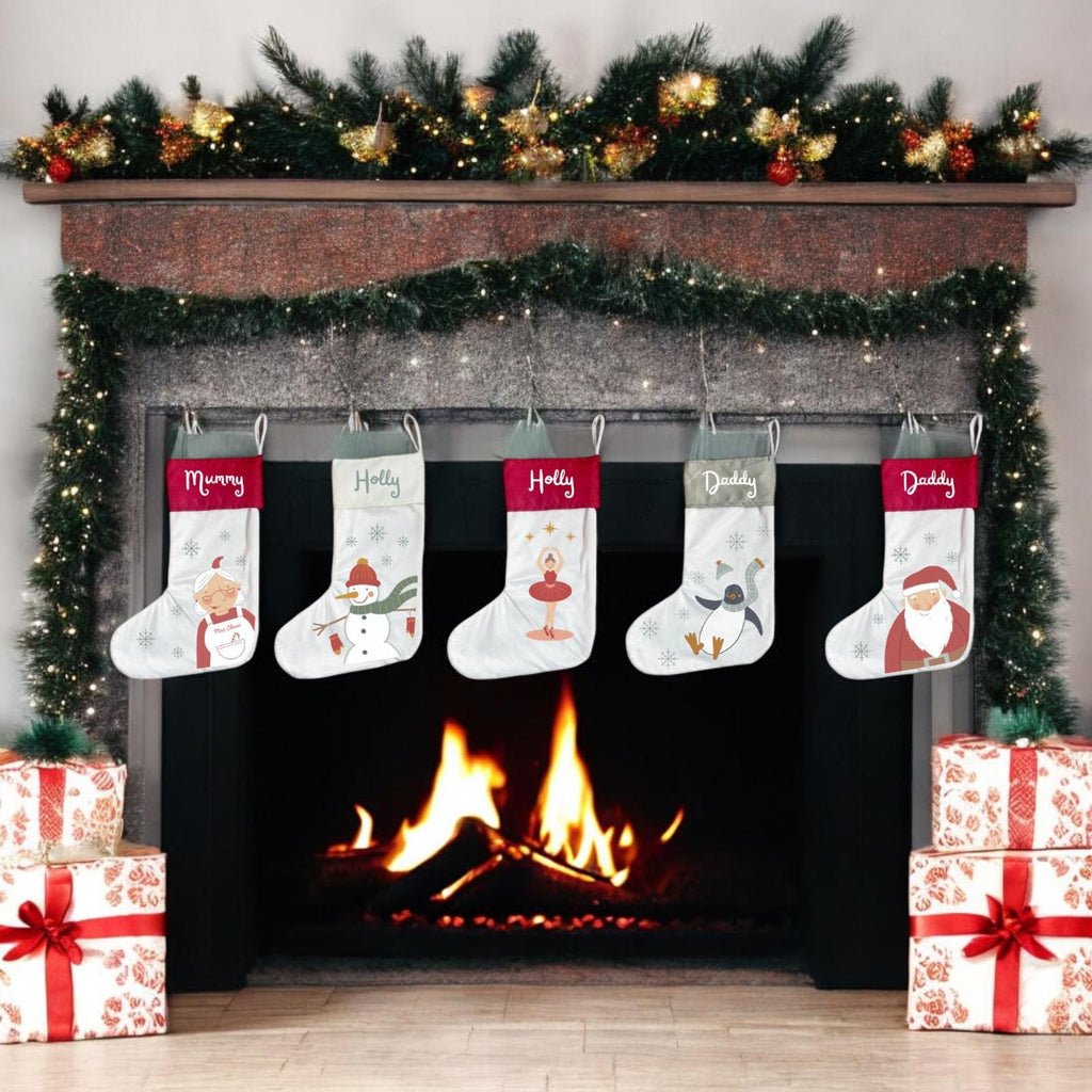 Personalised Christmas Stocking with Hand Drawn Design