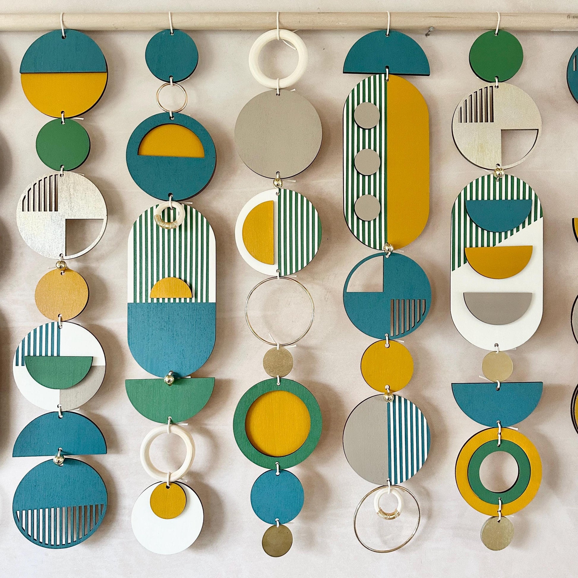 Large Geometric Wood Wall Art for Bedroom and Living Room