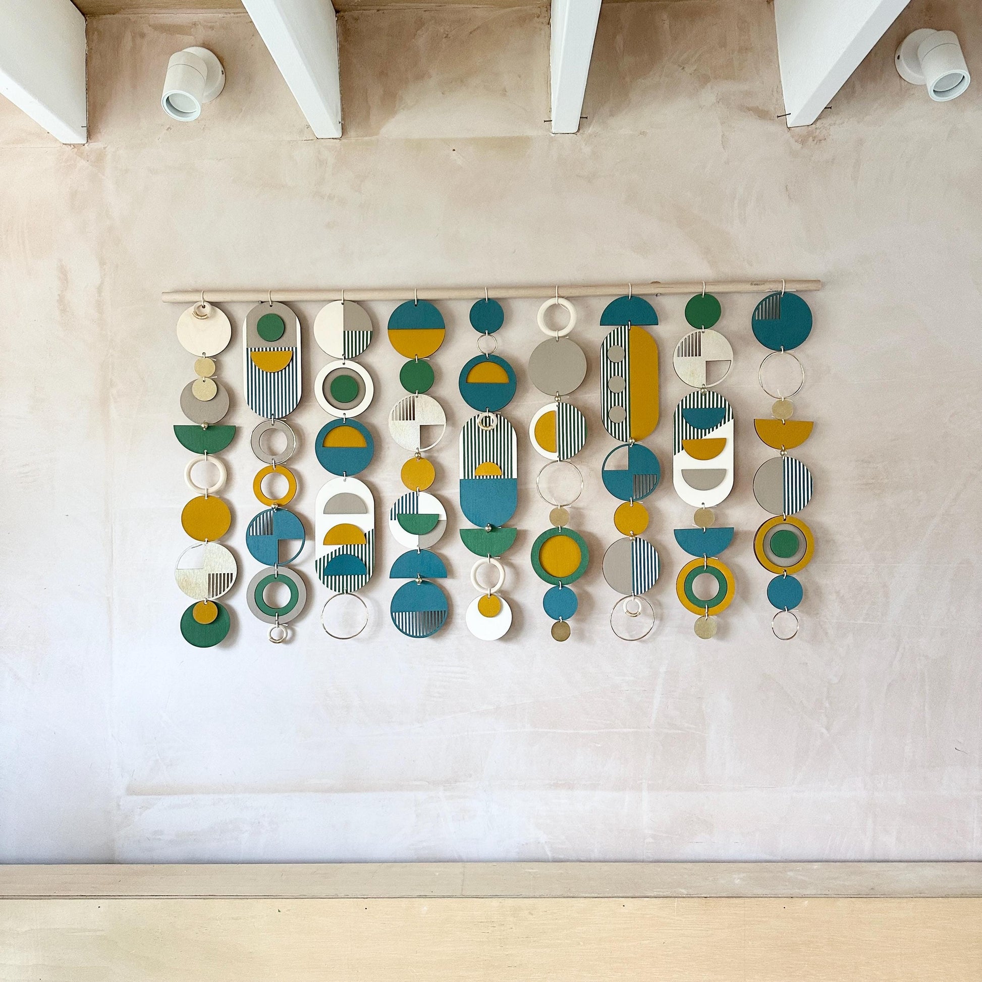 Large Geometric Wood Wall Art for Bedroom and Living Room