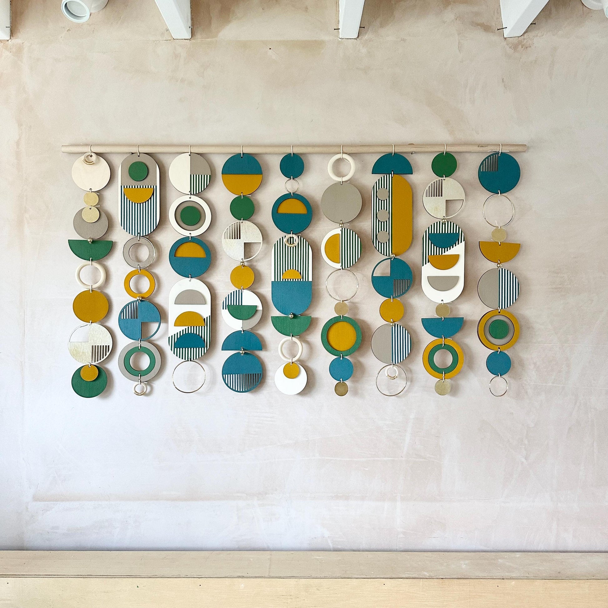 Large Geometric Wood Wall Art for Bedroom and Living Room