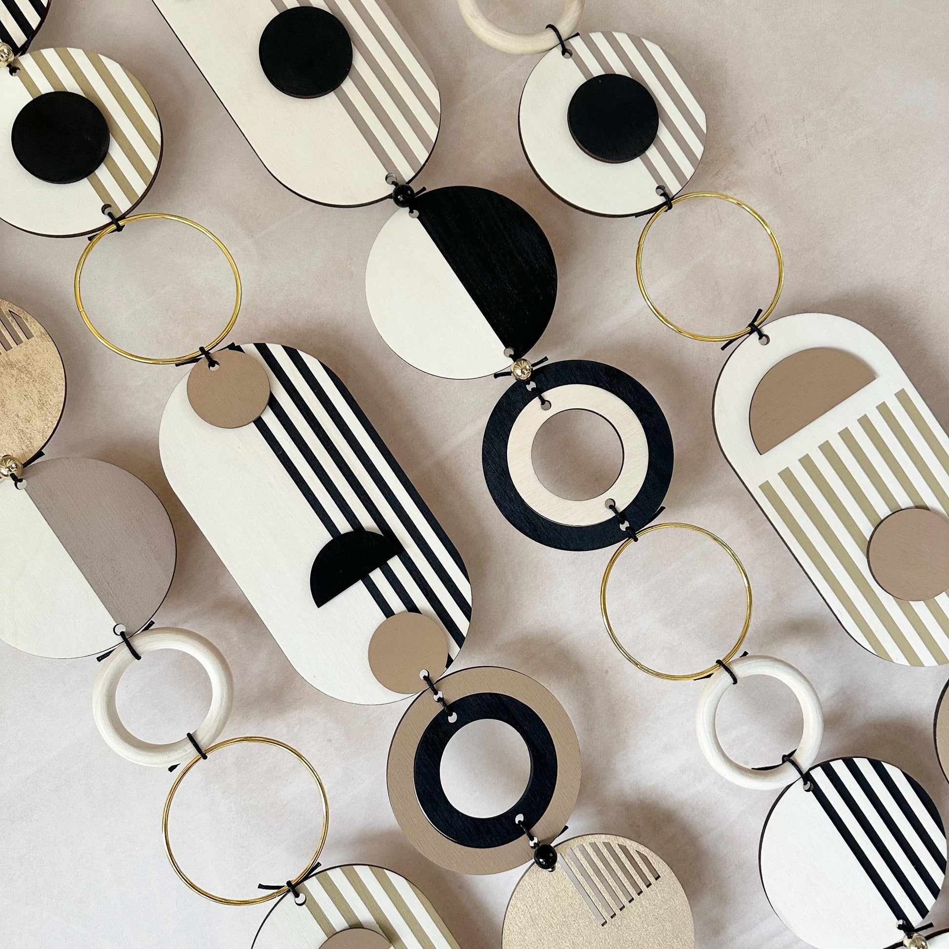 Long Geometric Wall Art for Stairways