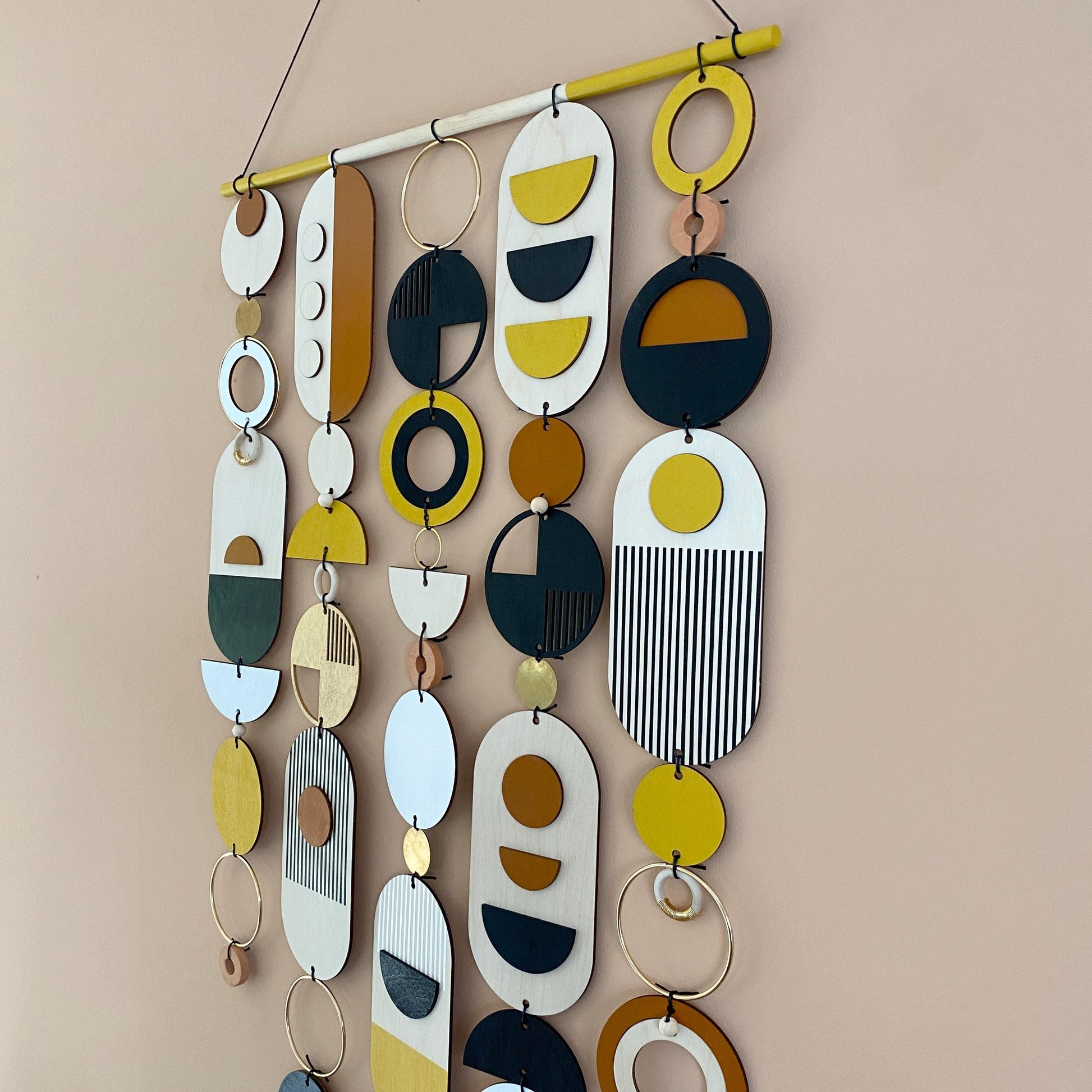 Narrow Abstract Wall Art in Gold and Earth Tones