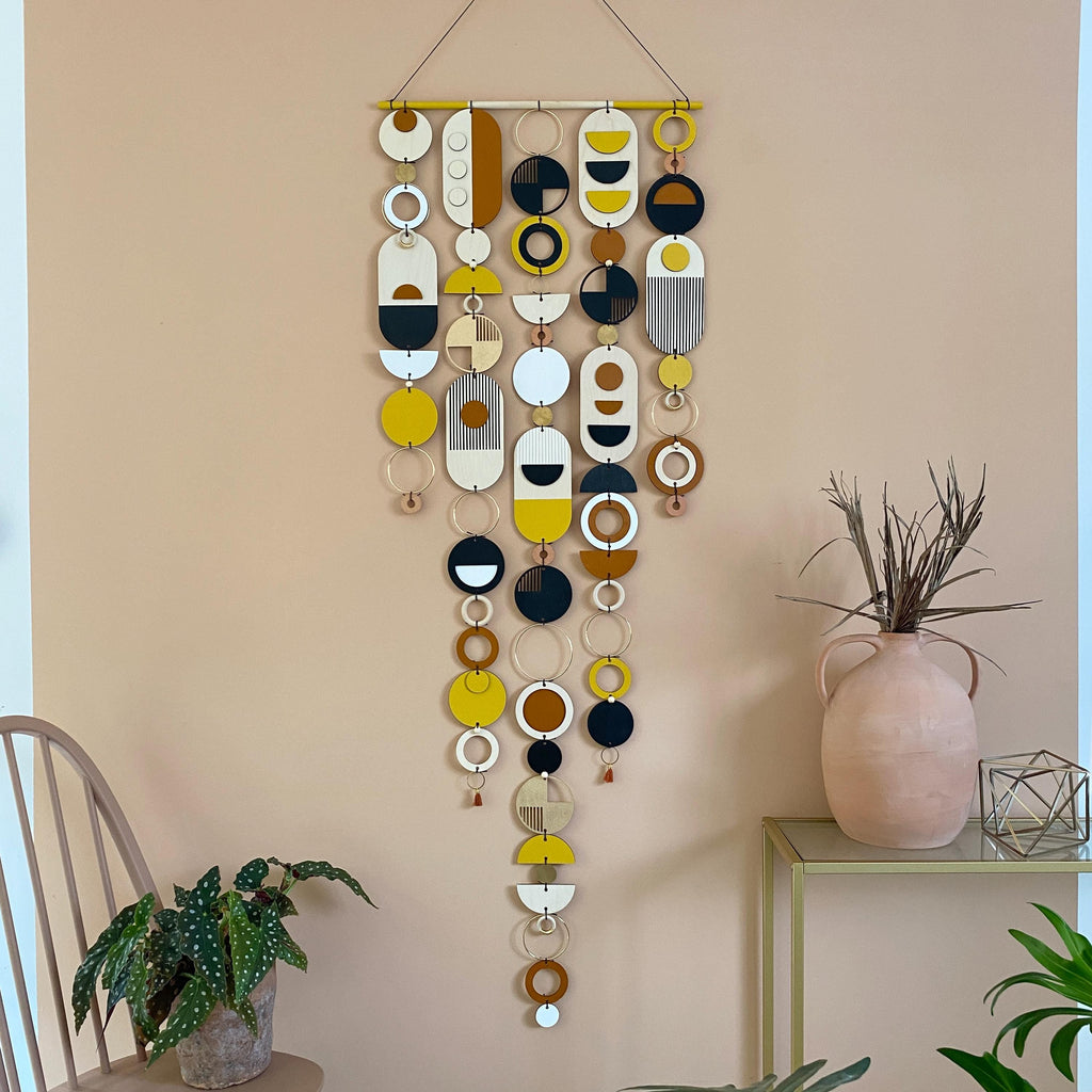 Narrow Abstract Wall Art in Gold and Earth Tones
