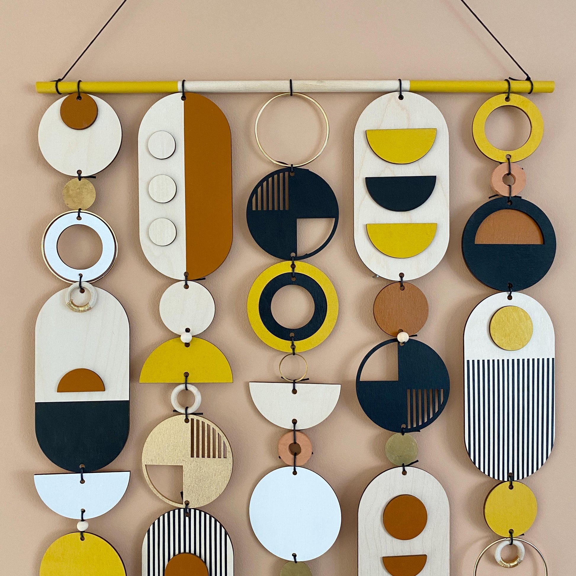 Narrow Abstract Wall Art in Gold and Earth Tones