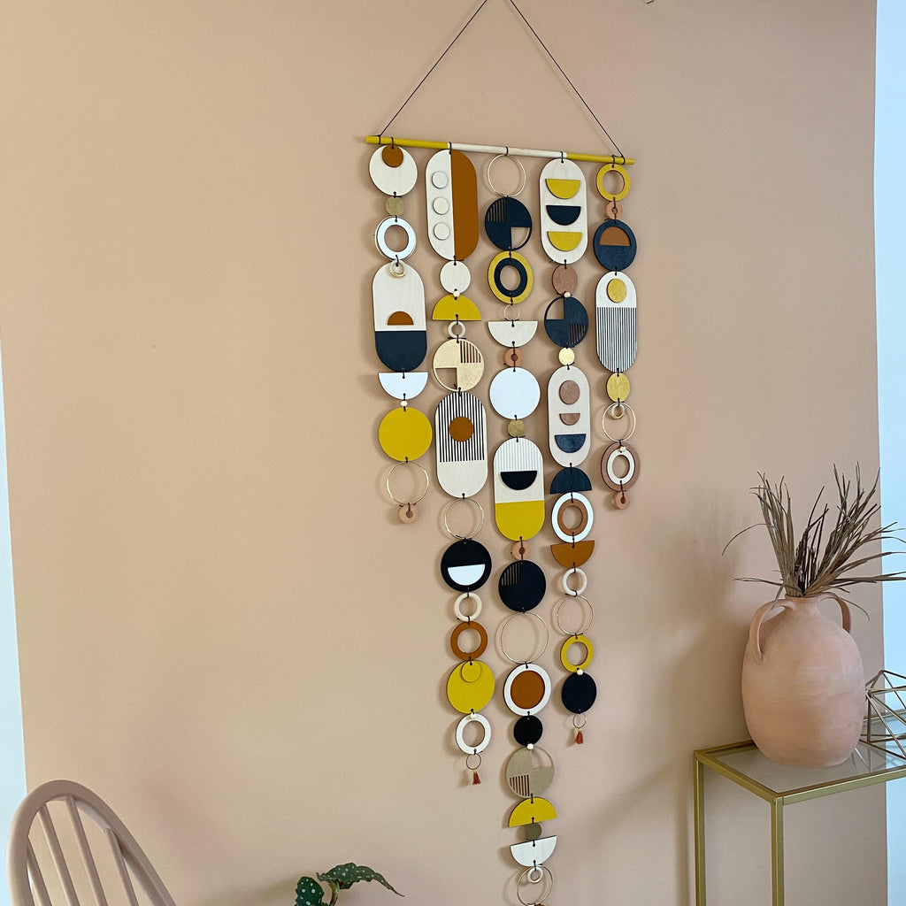Narrow Abstract Wall Art in Gold and Earth Tones