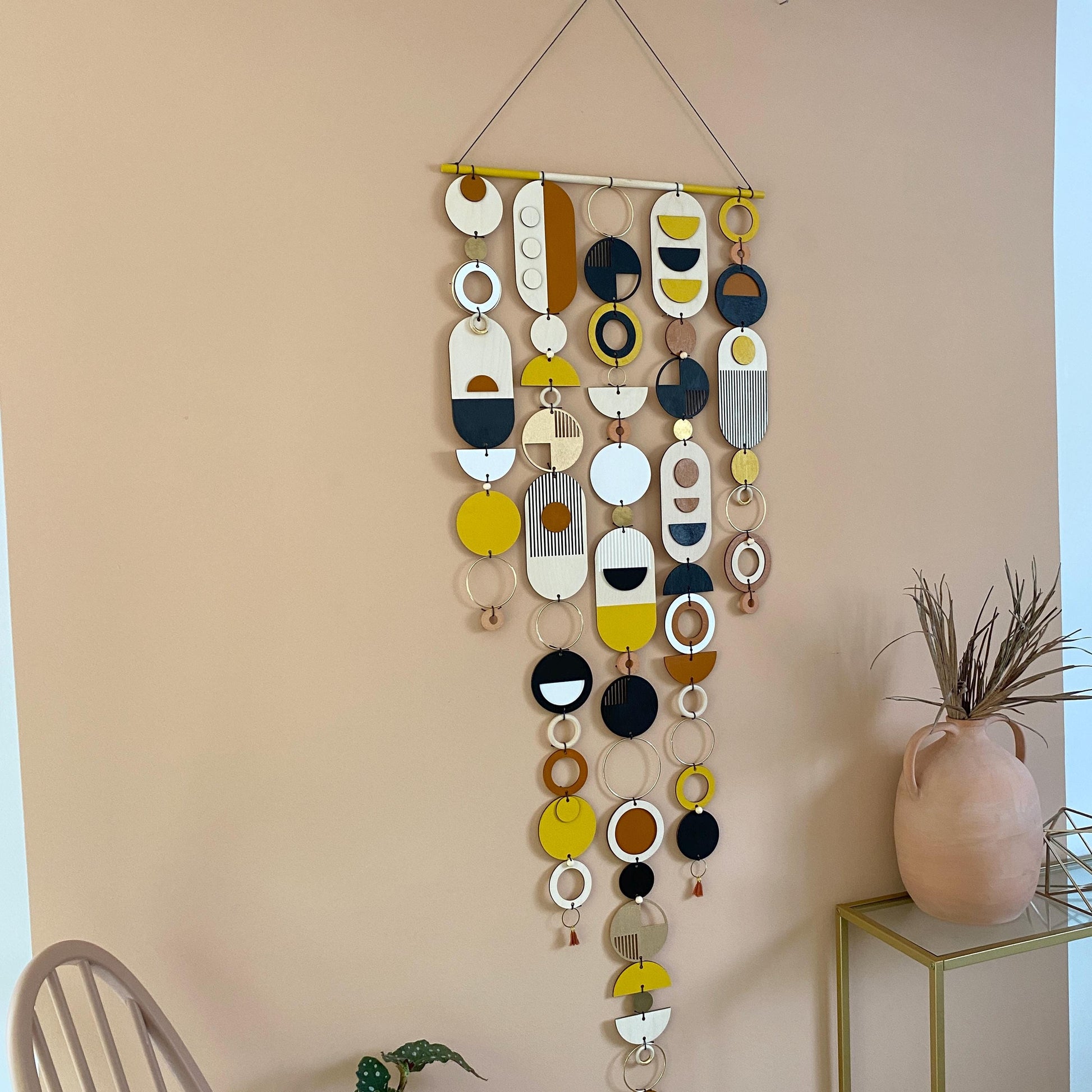 Narrow Abstract Wall Art in Gold and Earth Tones