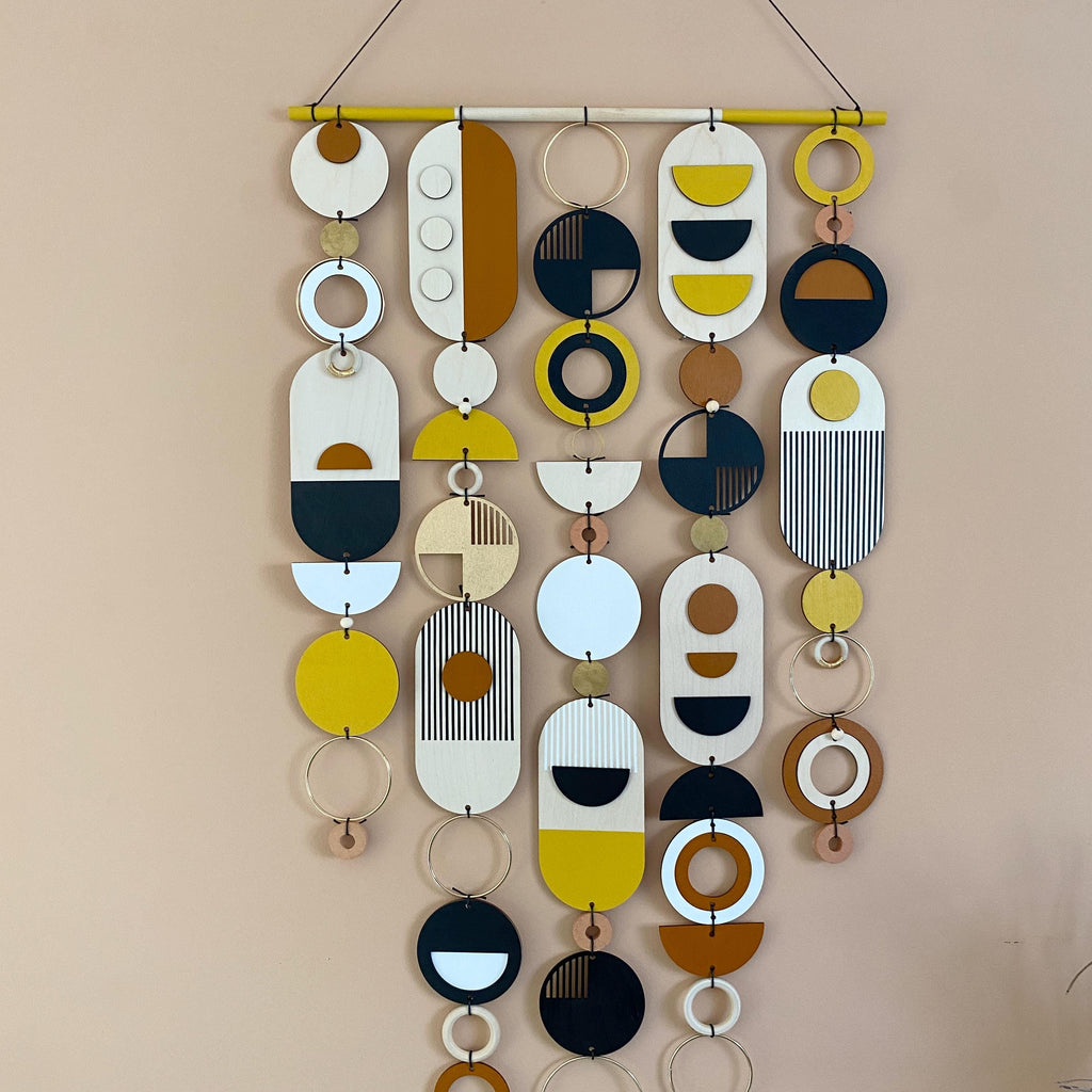 Narrow Abstract Wall Art in Gold and Earth Tones