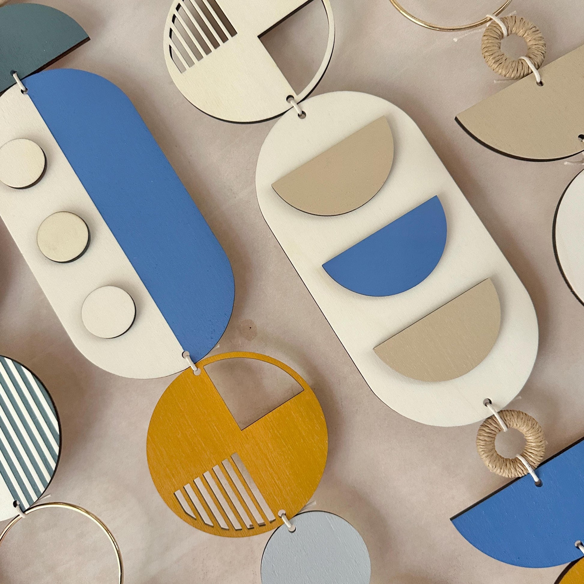 Large Abstract Wood Wall Hanging Modern Geometric Art