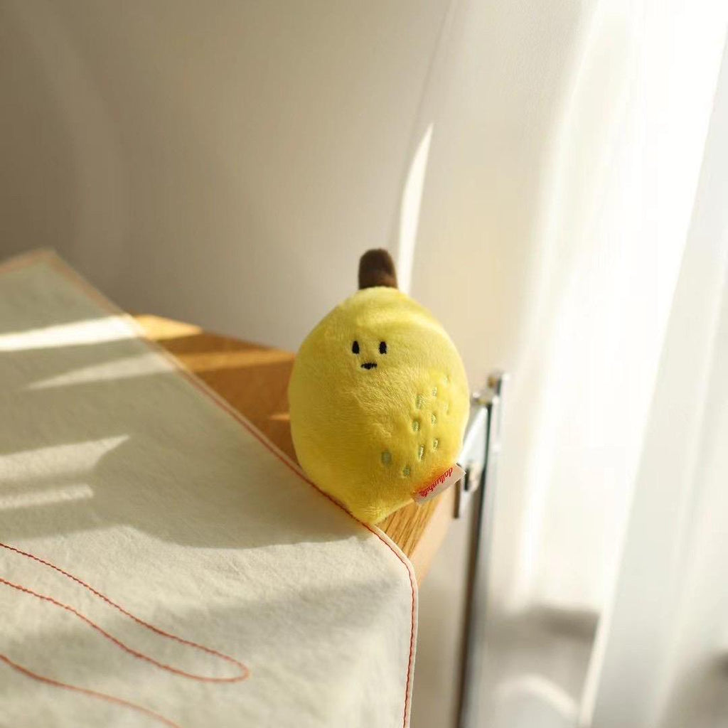 Lemon Plush Bag Charm in Vibrant Yellow