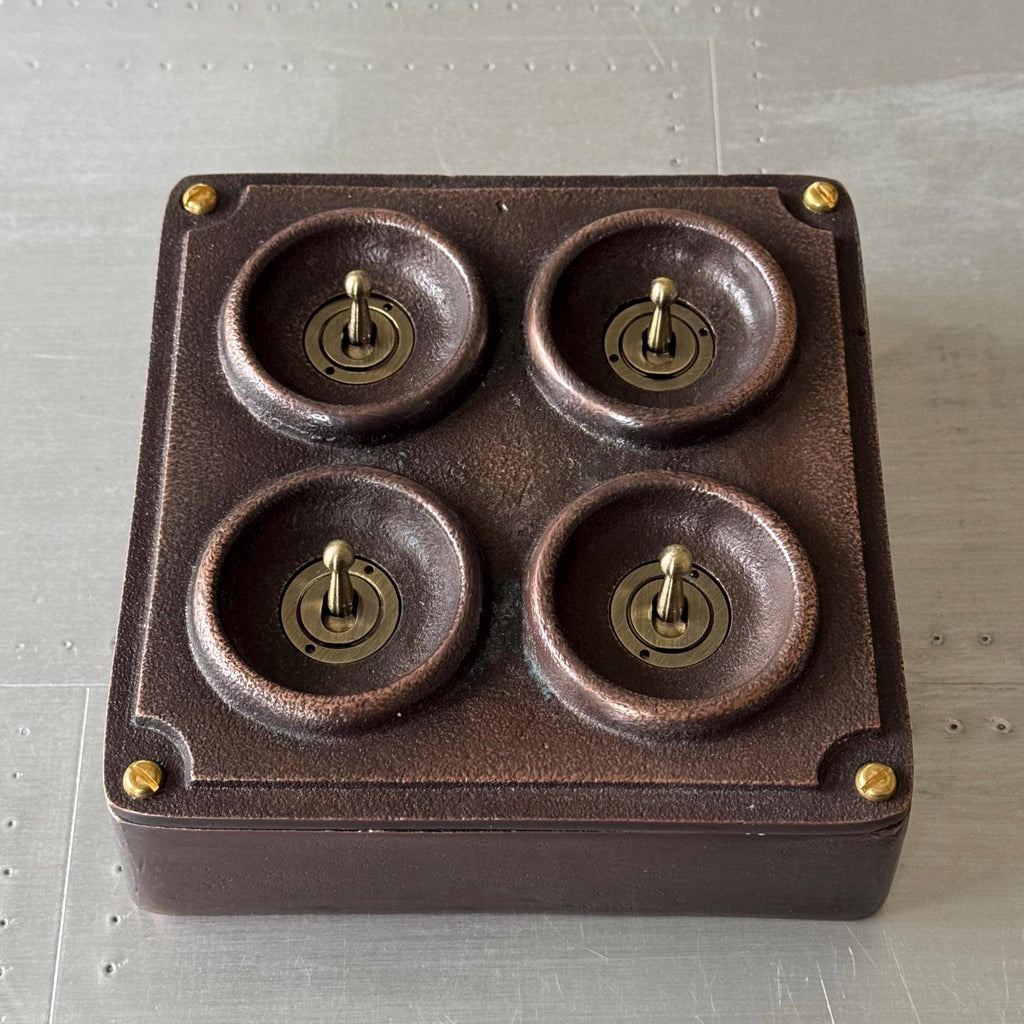 Antique Copper 4 Gang 2 Way Industrial Light Switch