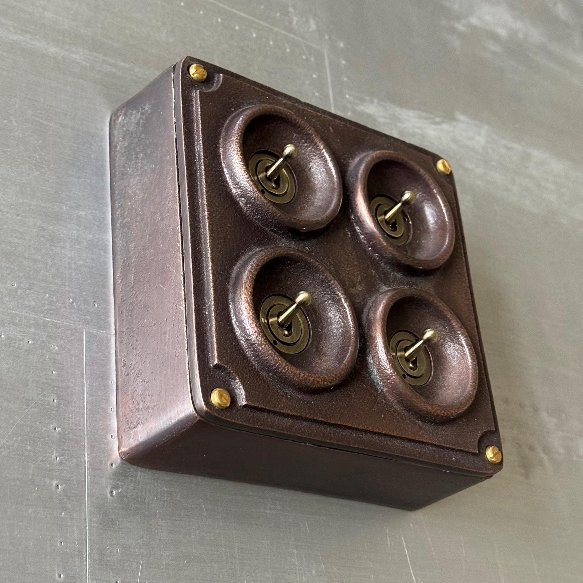Antique Copper 4 Gang 2 Way Industrial Light Switch