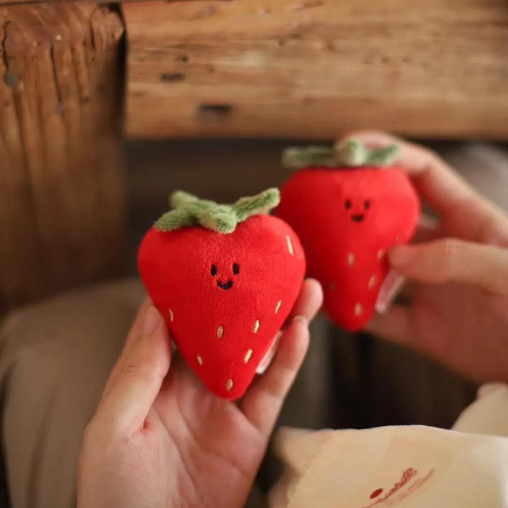 Handmade Strawberry Plush Bag Charm