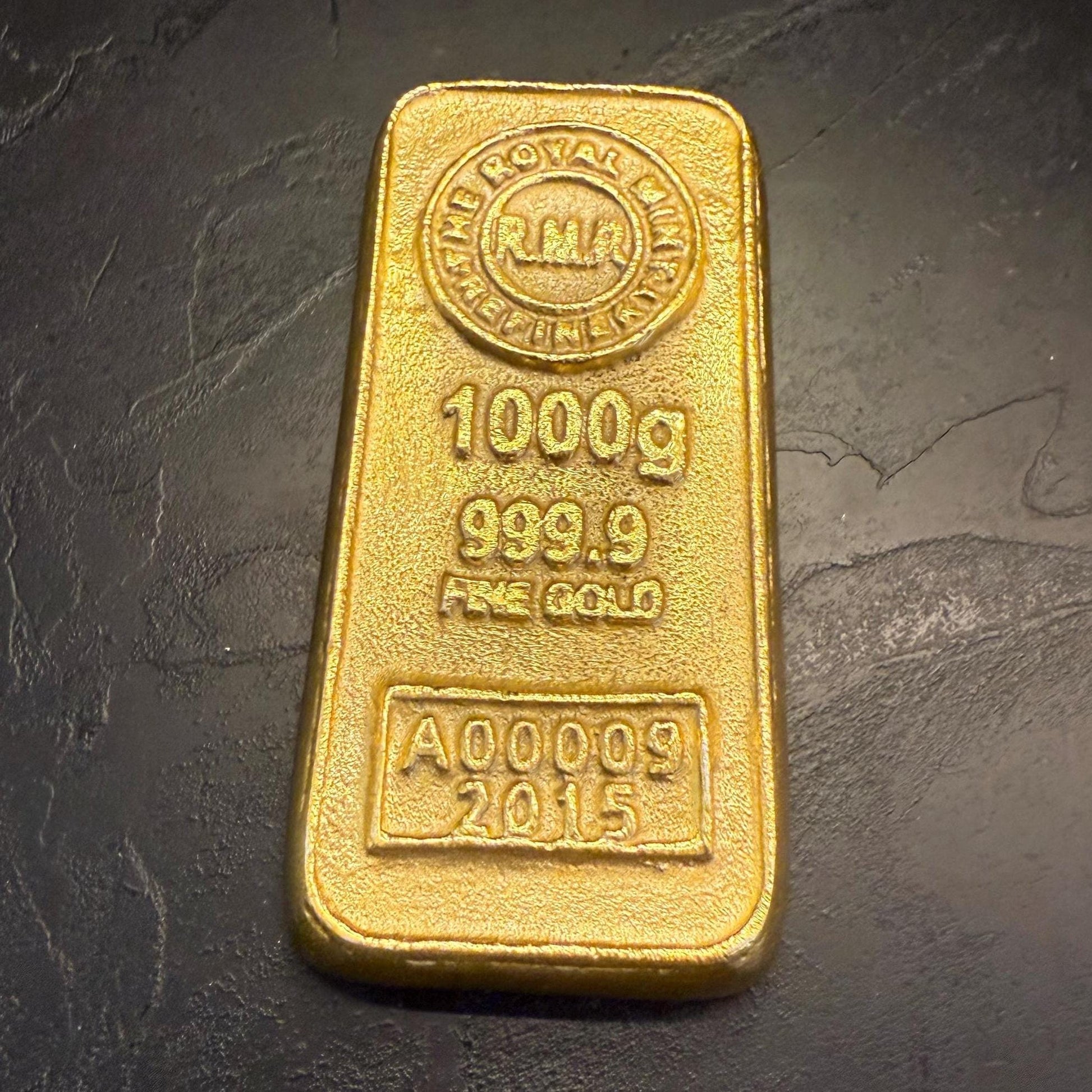 Cast Iron Gold Bullion Bar Paperweight