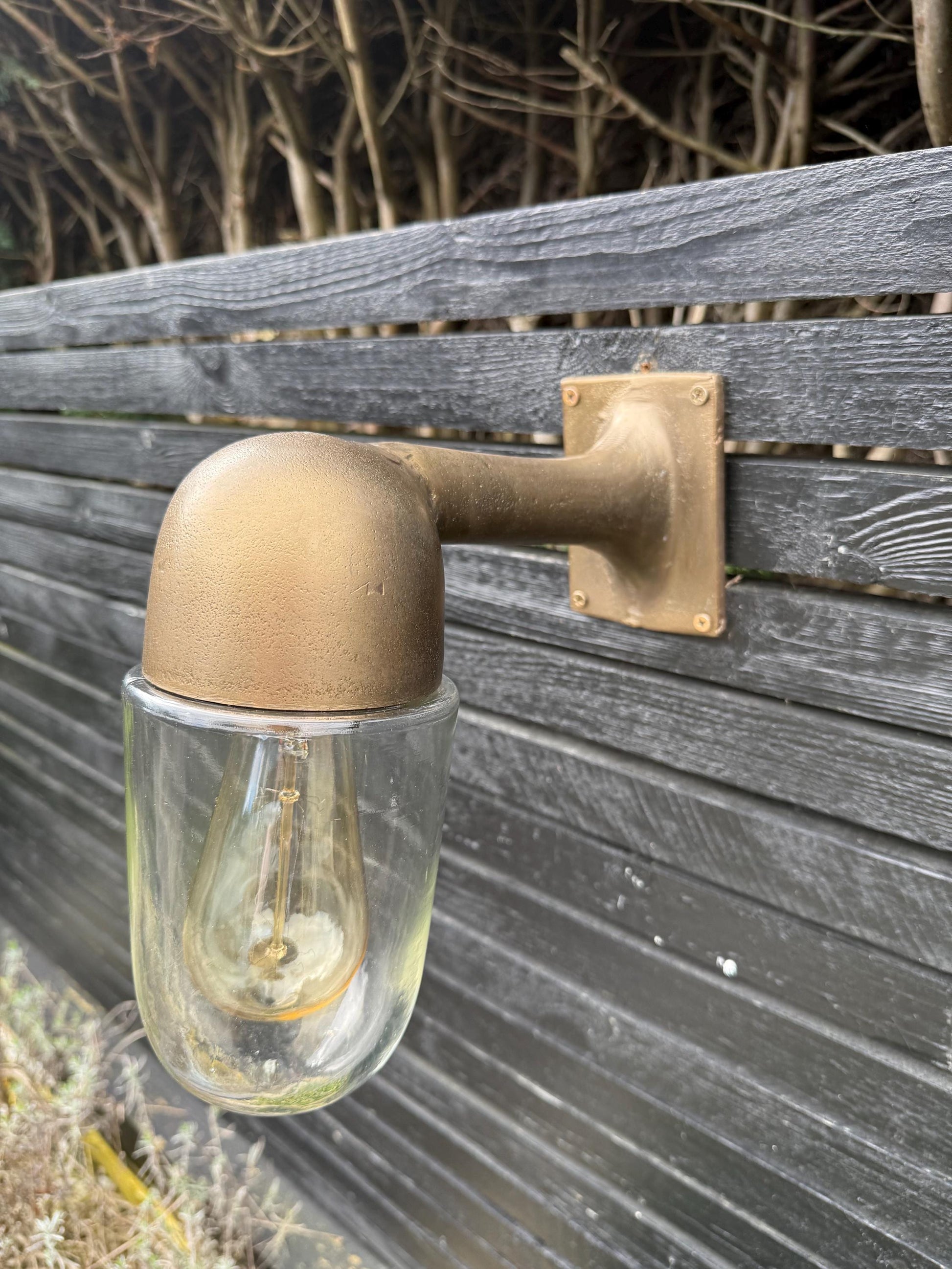 Raw Antique Brass Bulkhead Outdoor and Bathroom Sconce Wall Light