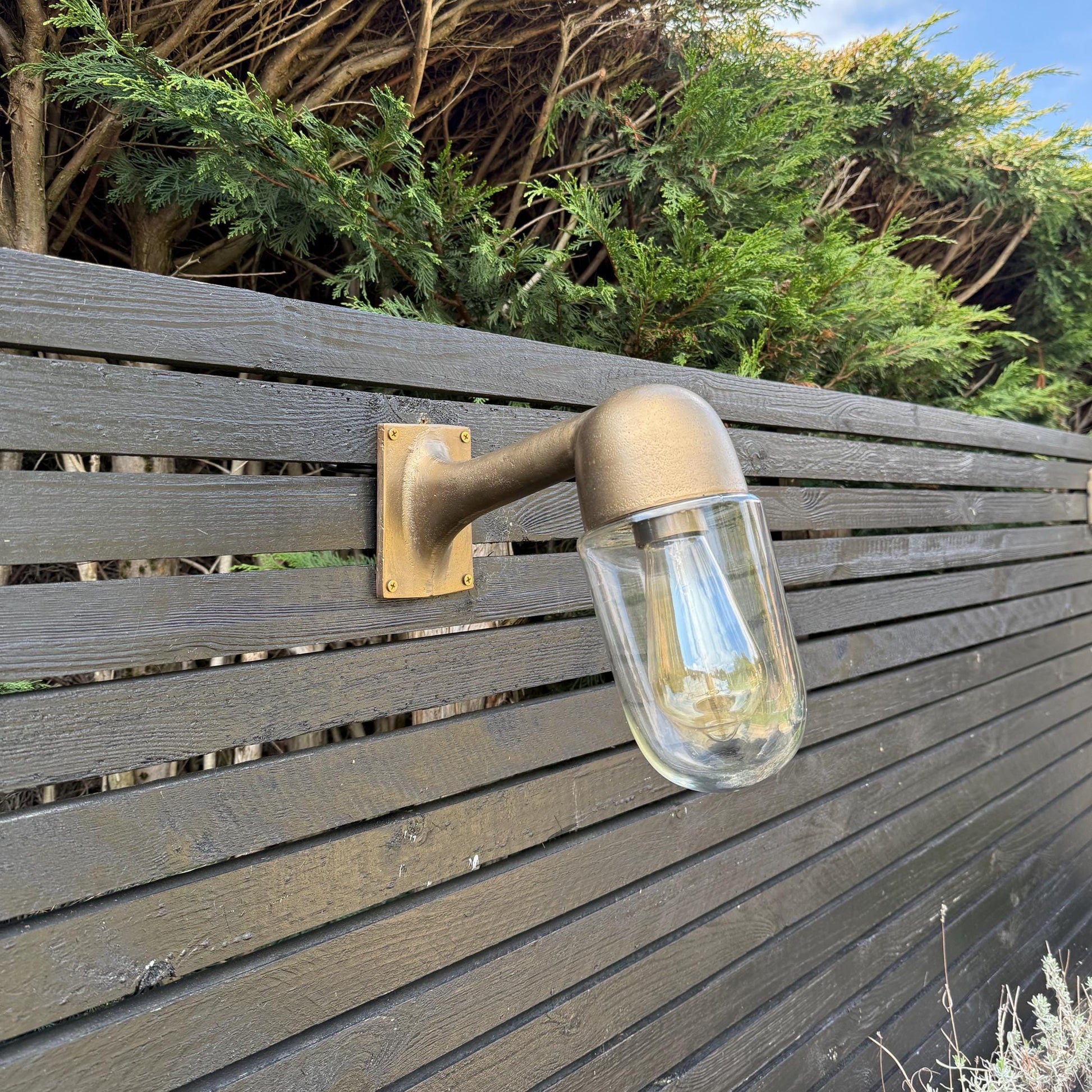 Raw Antique Brass Bulkhead Outdoor and Bathroom Sconce Wall Light