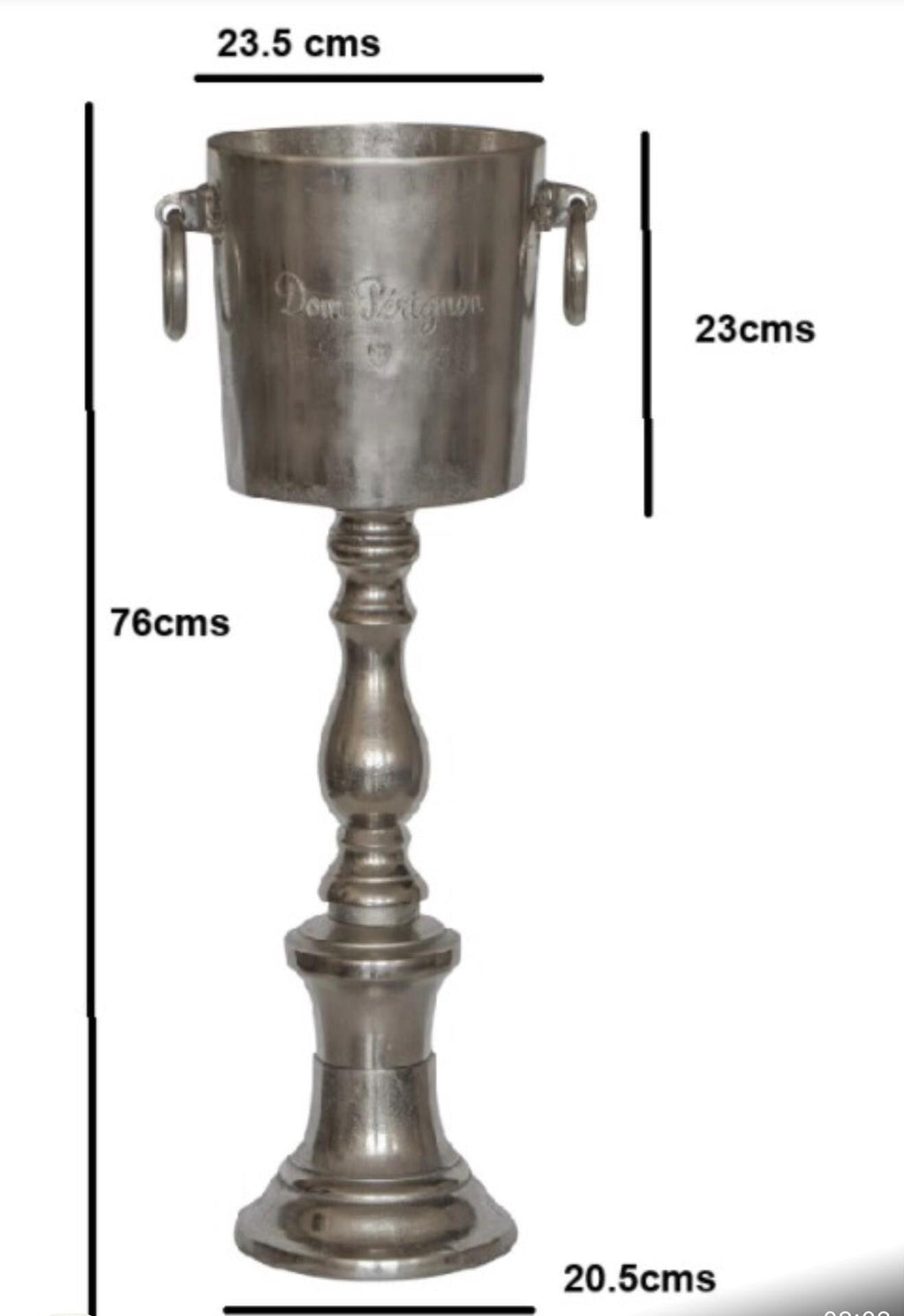 Solid Cast Engraved Champagne Ice Bucket Large Standing Wine Cooler