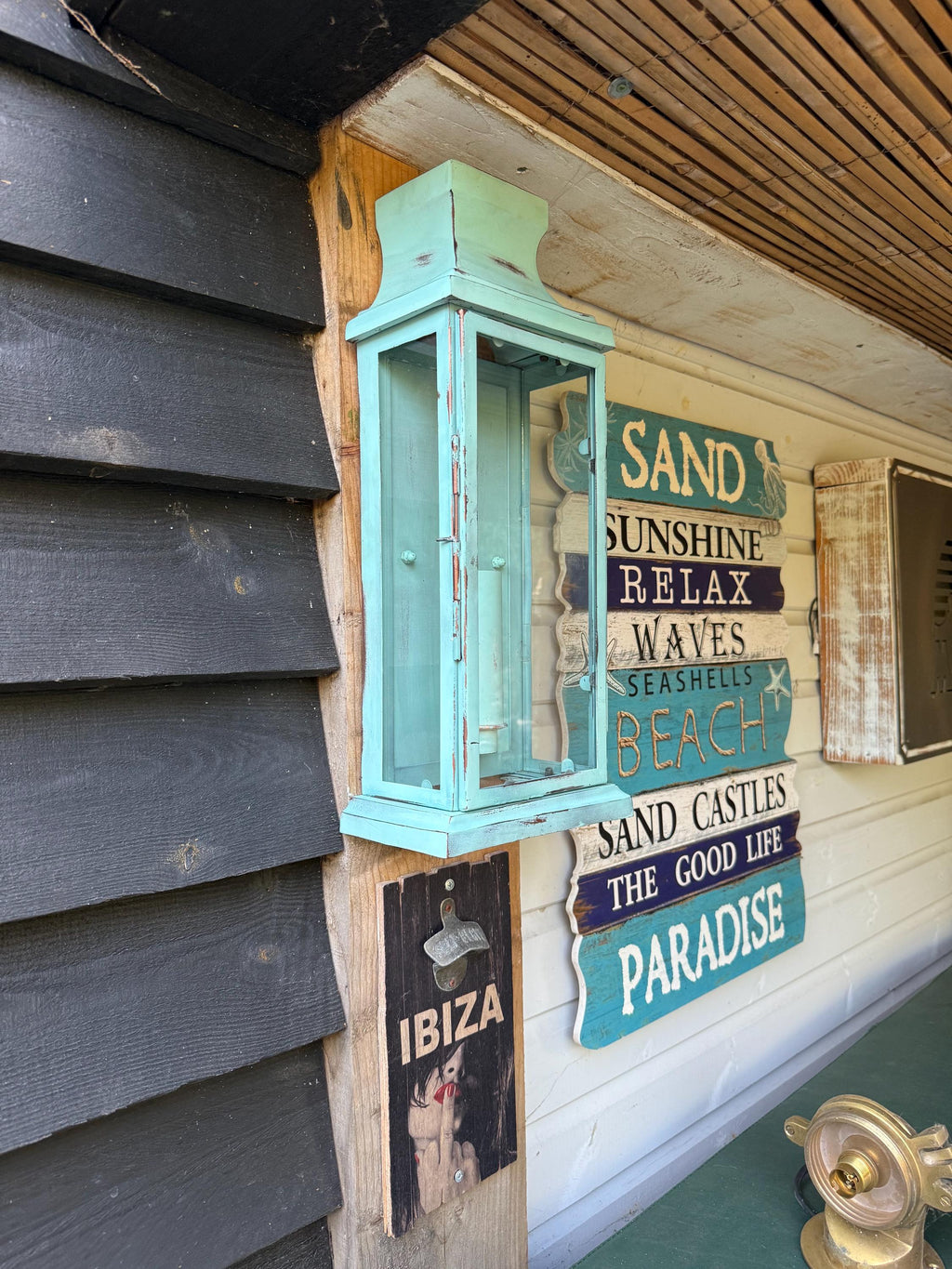 Reedham ~ Verdigris Flush Lantern Wall Sconce Light