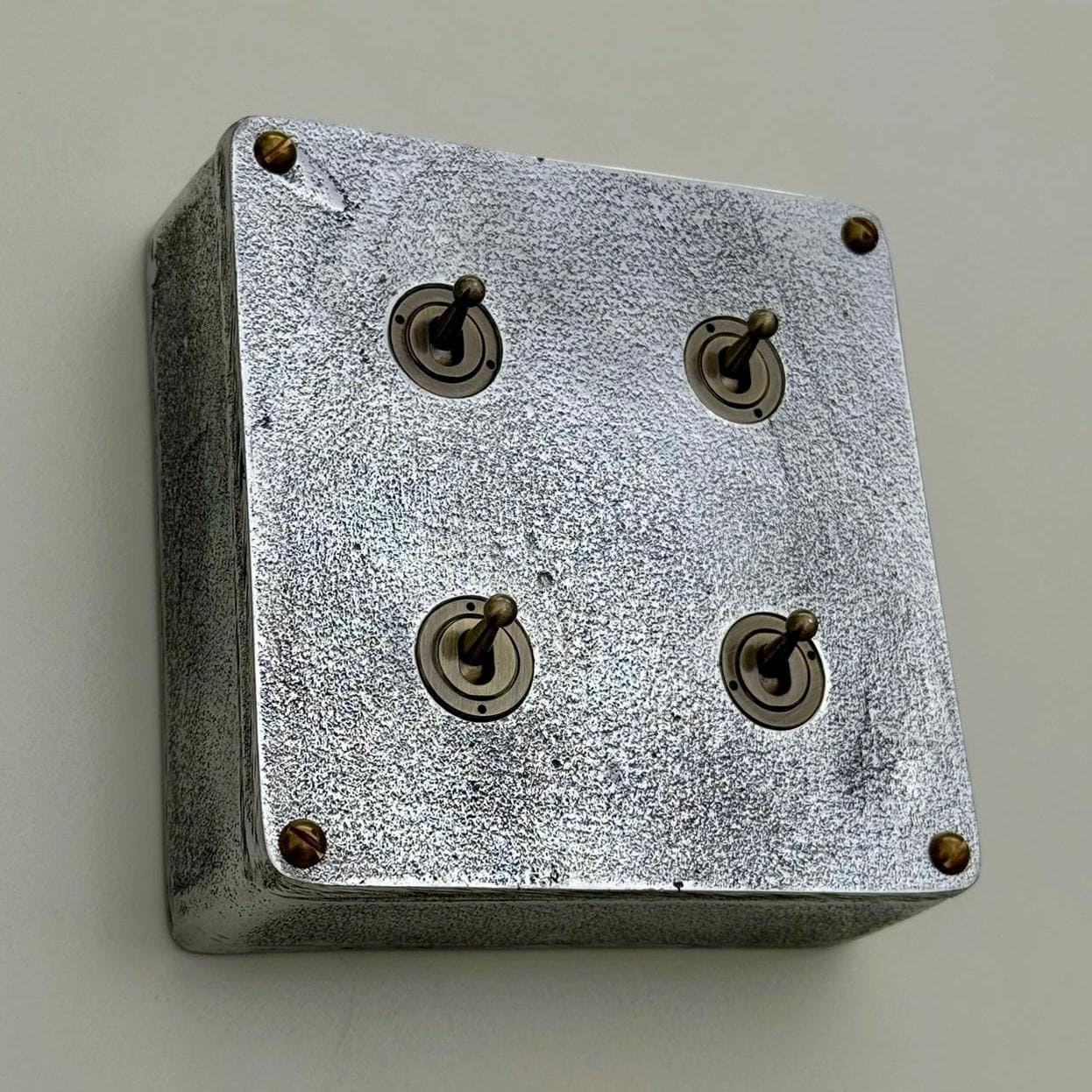 Four Gang Two Way Industrial Vintage Cast Metal Light Switch