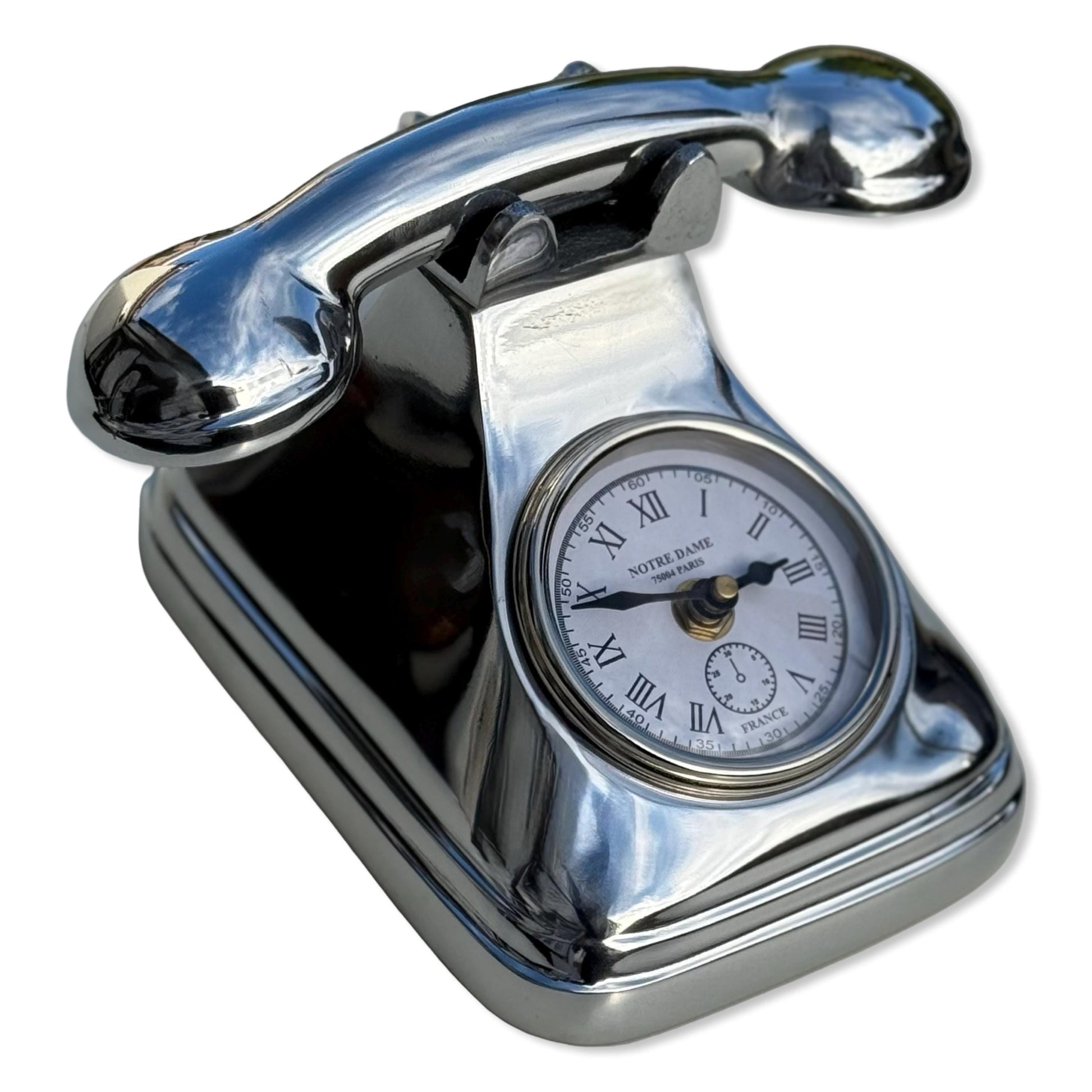 Vintage Telephone Clock with Roman Numerals Notre Dame Paris