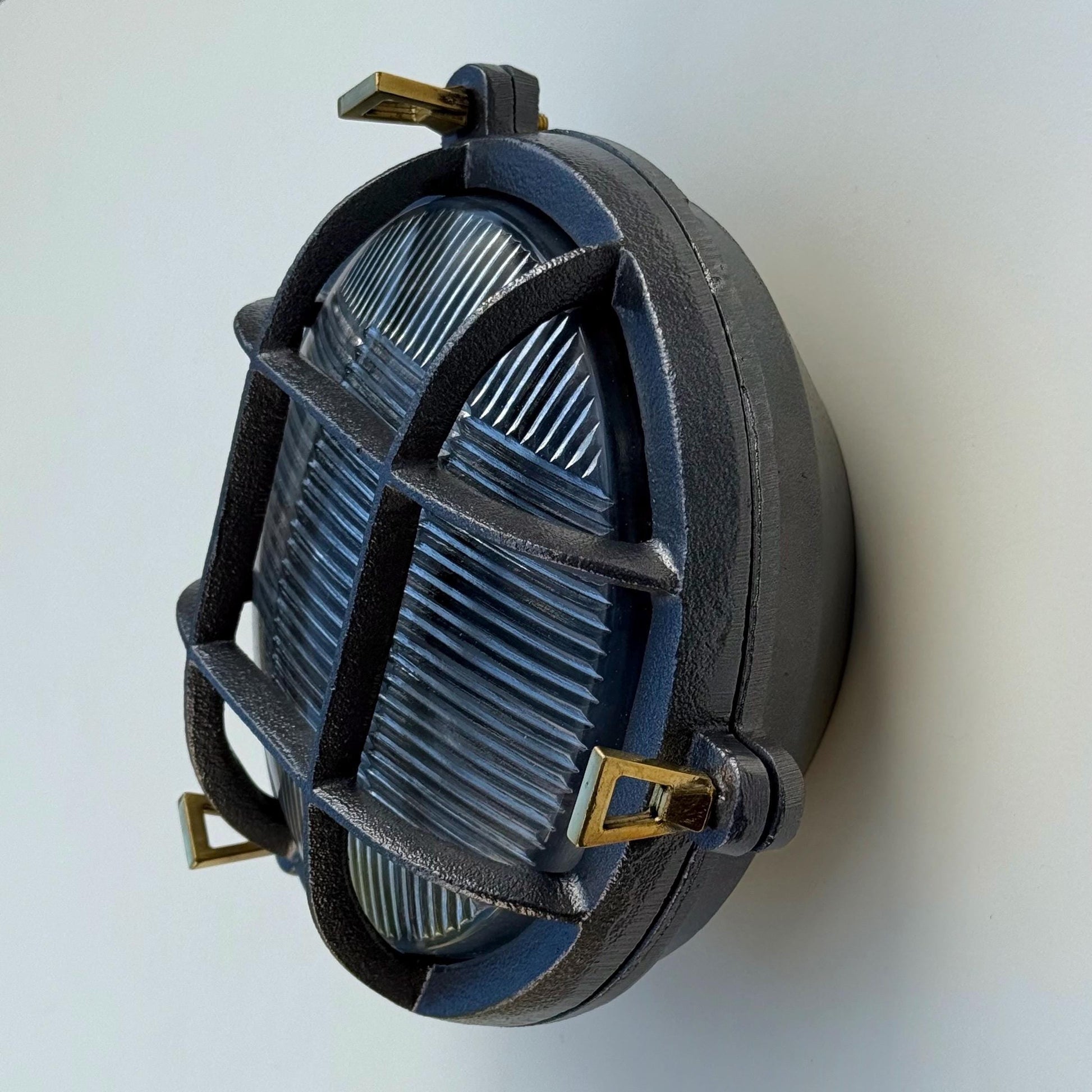 Cast Pewter Caged Nautical Bulkhead Wall Light