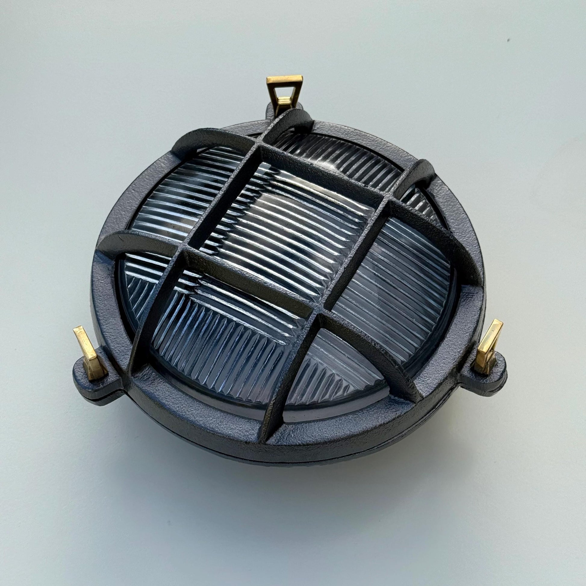 Cast Pewter Caged Nautical Bulkhead Wall Light