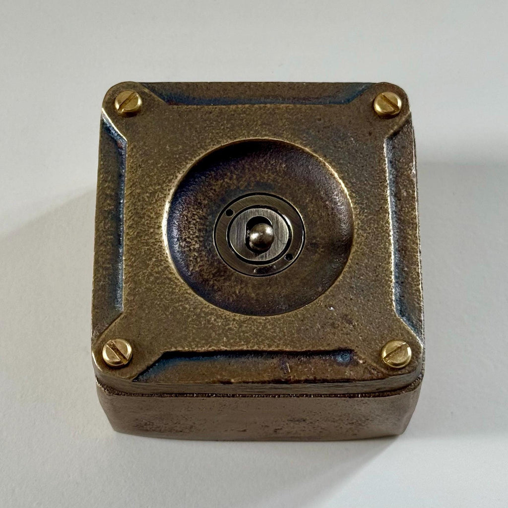Single Gang Bronze Solid Cast Metal Surface Mounting Light Switch Industrial 2 Way - BS EN Approved Vintage Britmac Style