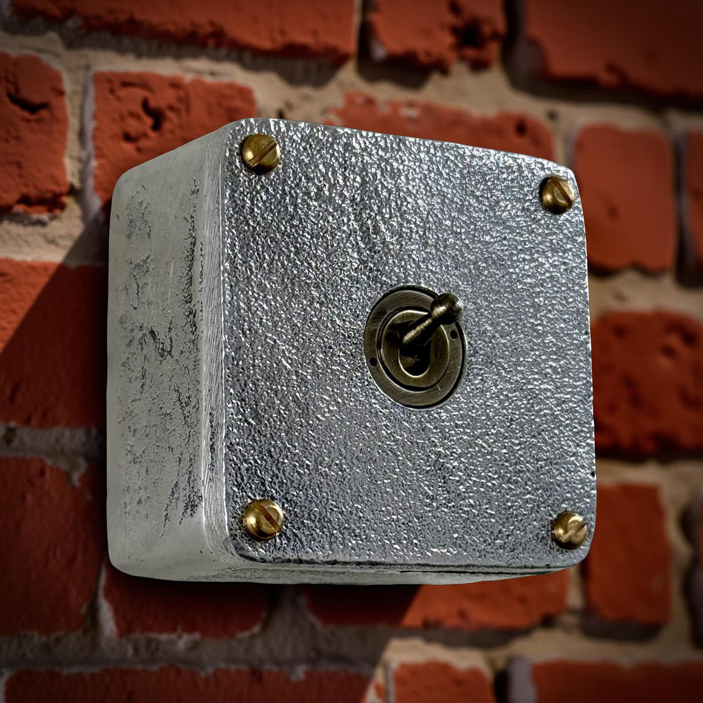 Single Gang Solid Cast Metal Surface Mounted Conduit Light Switch Industrial 2 Way - BS EN Approved Vintage Crabtree