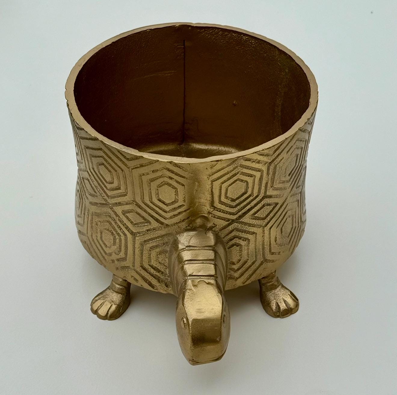 Tortoise Brass Metal Planter Pot for Succulents and Indoor Plants