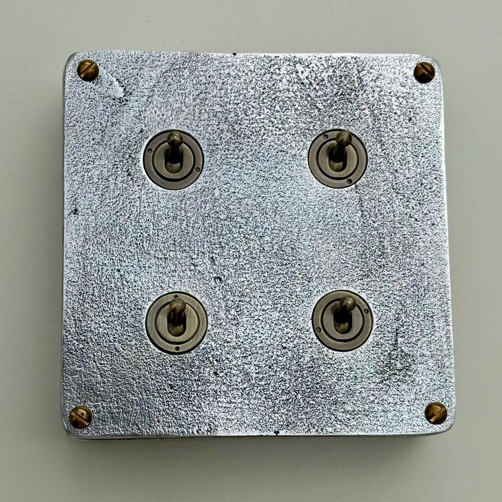 Four Gang Two Way Industrial Vintage Cast Metal Light Switch