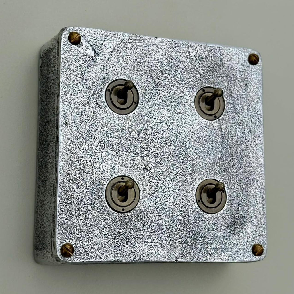 Four Gang Two Way Industrial Vintage Cast Metal Light Switch