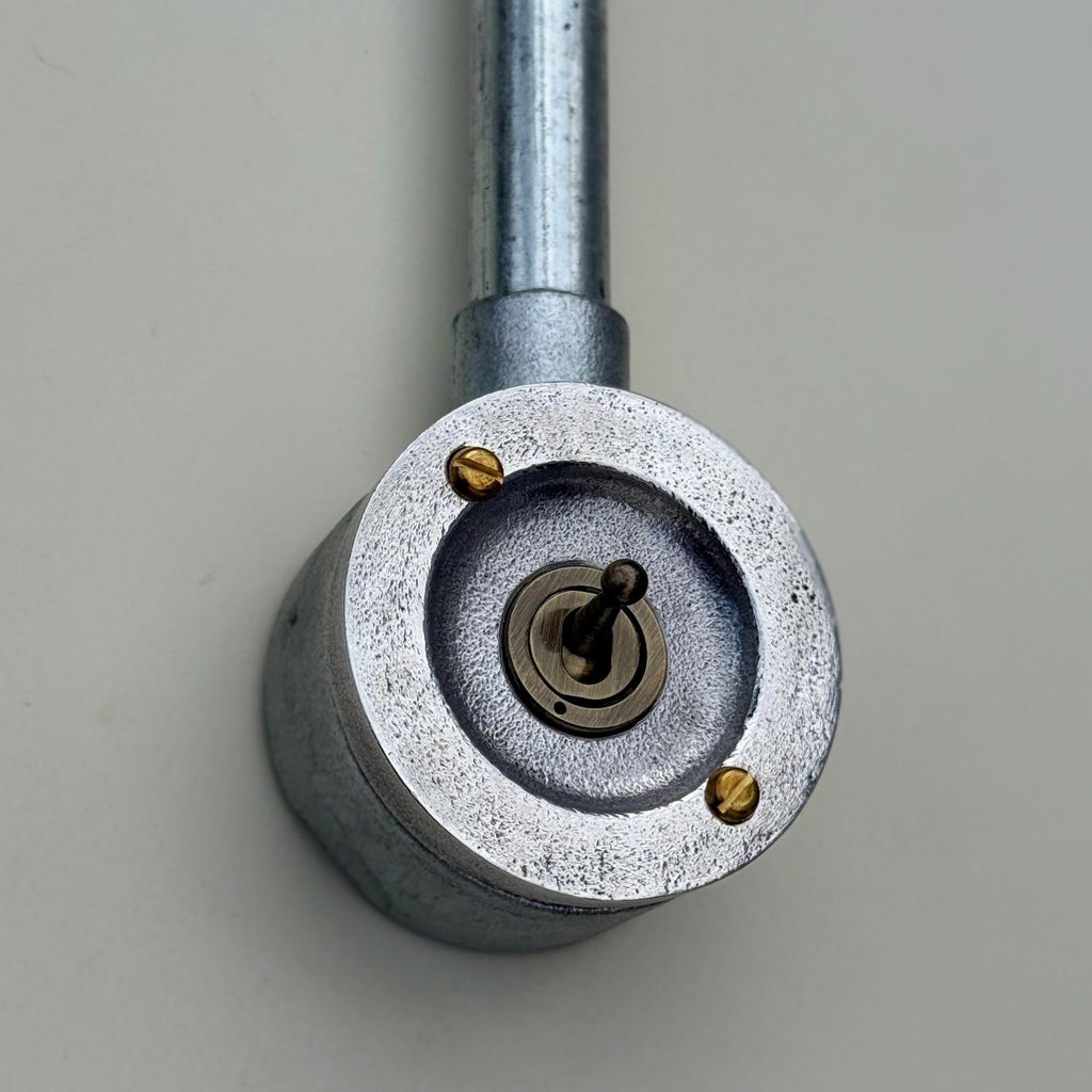 Single Gang Solid Cast Conduit Metal Conduit Light Switch Industrial 2 Way - Vintage Crabtree