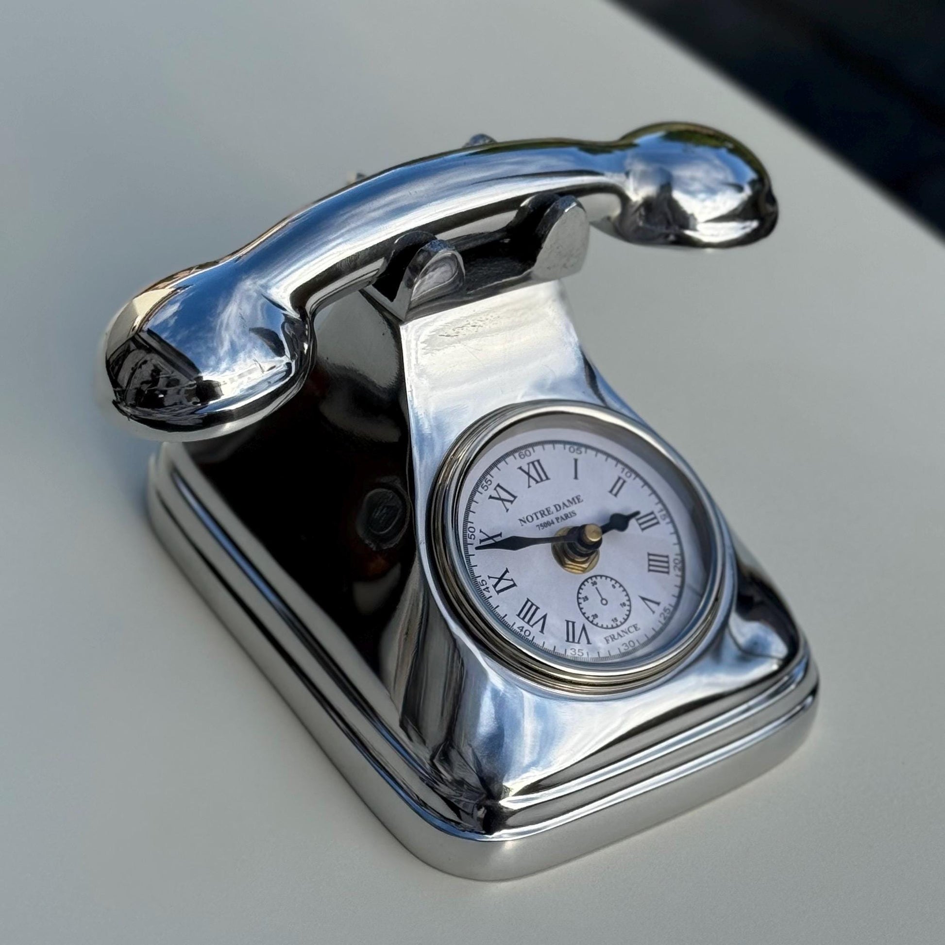 Vintage Telephone Clock with Roman Numerals Notre Dame Paris