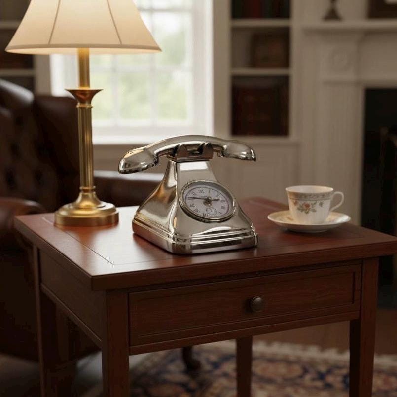 Vintage Telephone Clock with Roman Numerals Notre Dame Paris