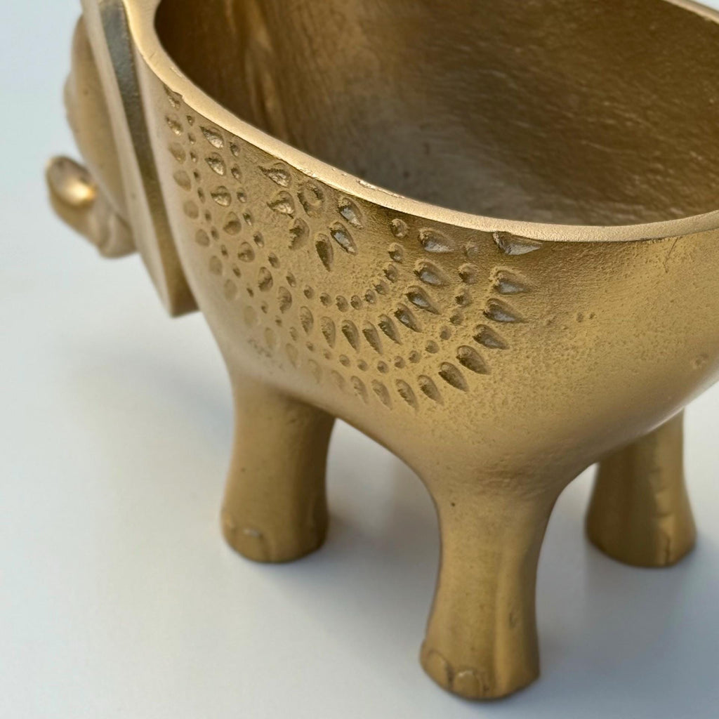 Brass Elephant Planter for Succulents and Small Plants