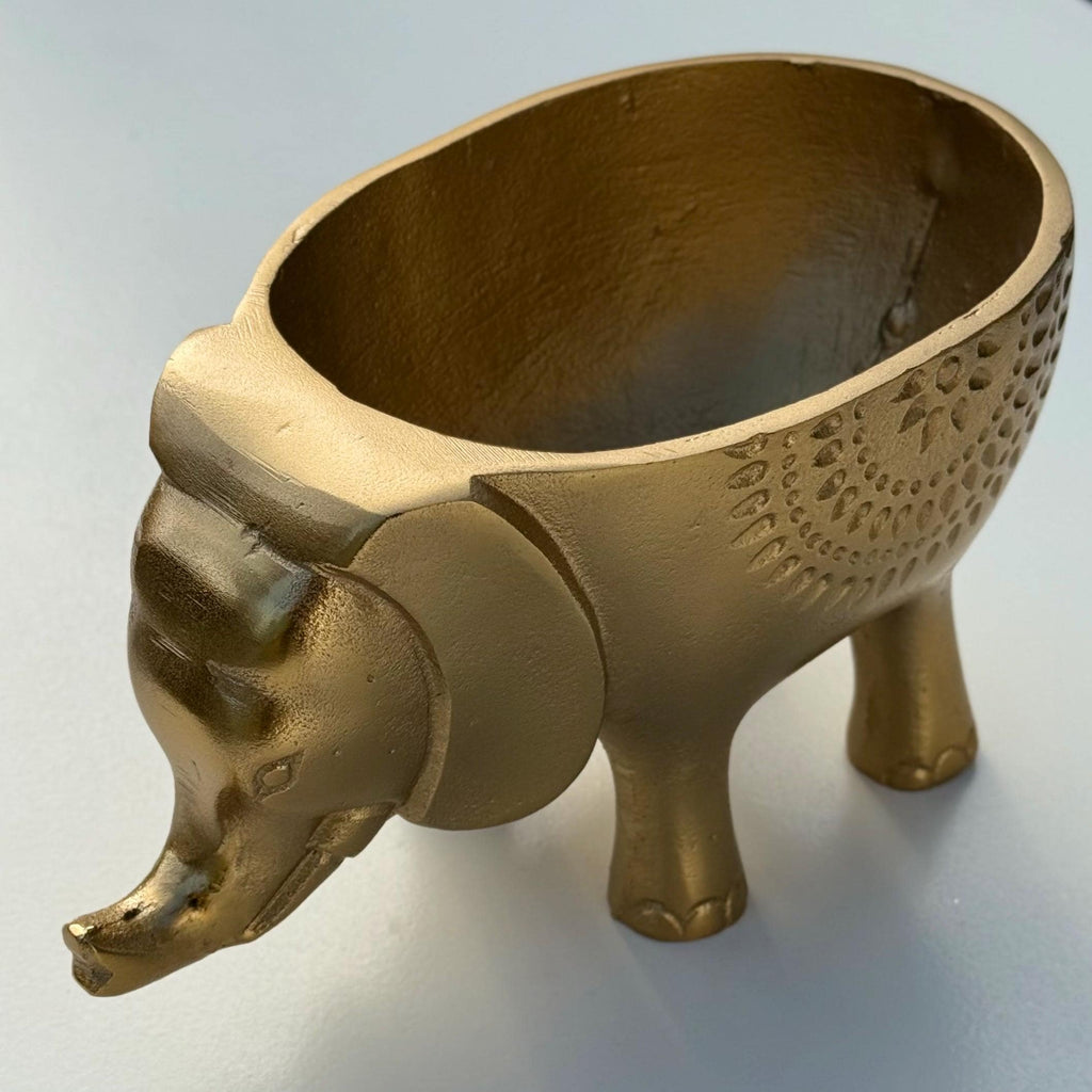 Brass Elephant Planter for Succulents and Small Plants