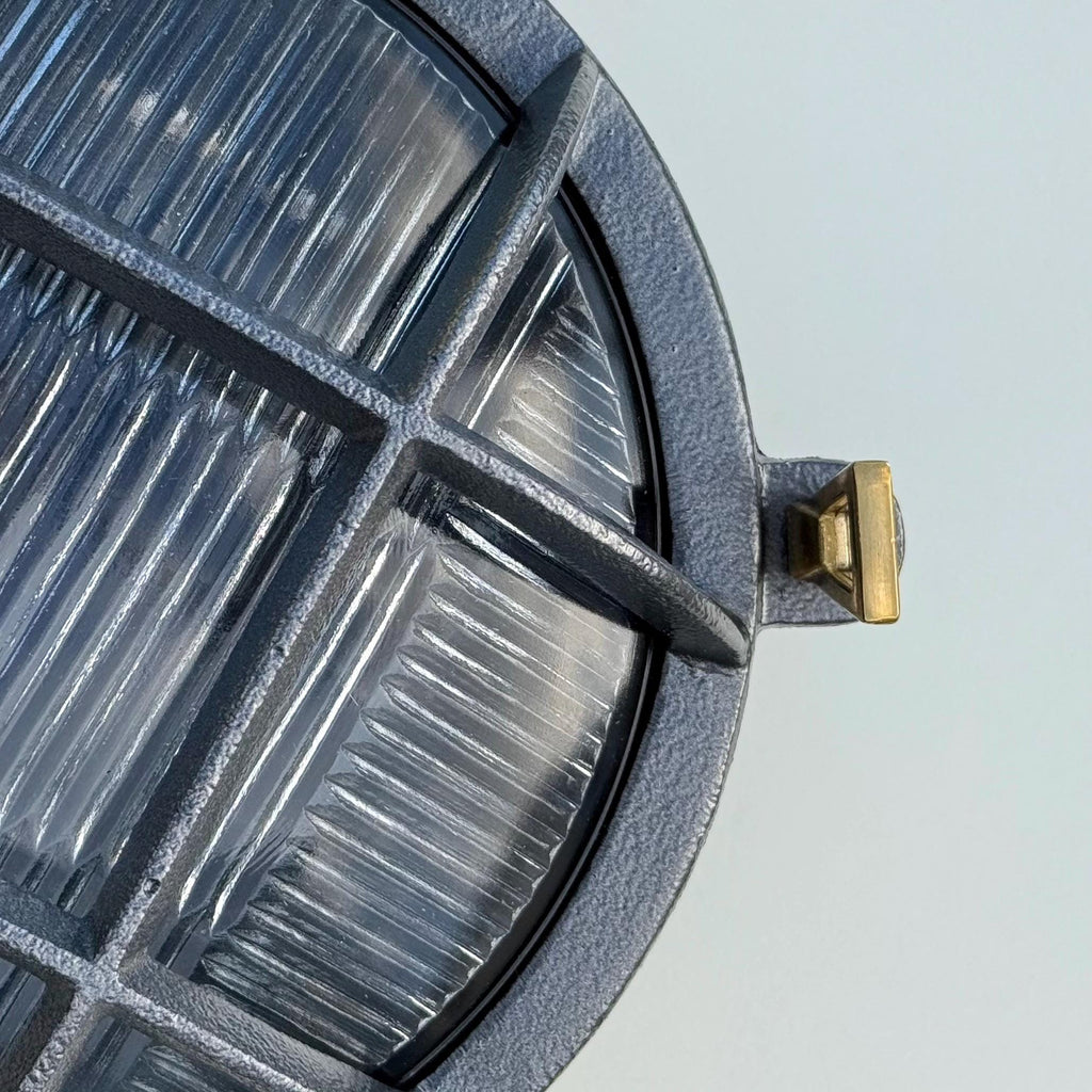 Cast Pewter Caged Nautical Bulkhead Wall Light