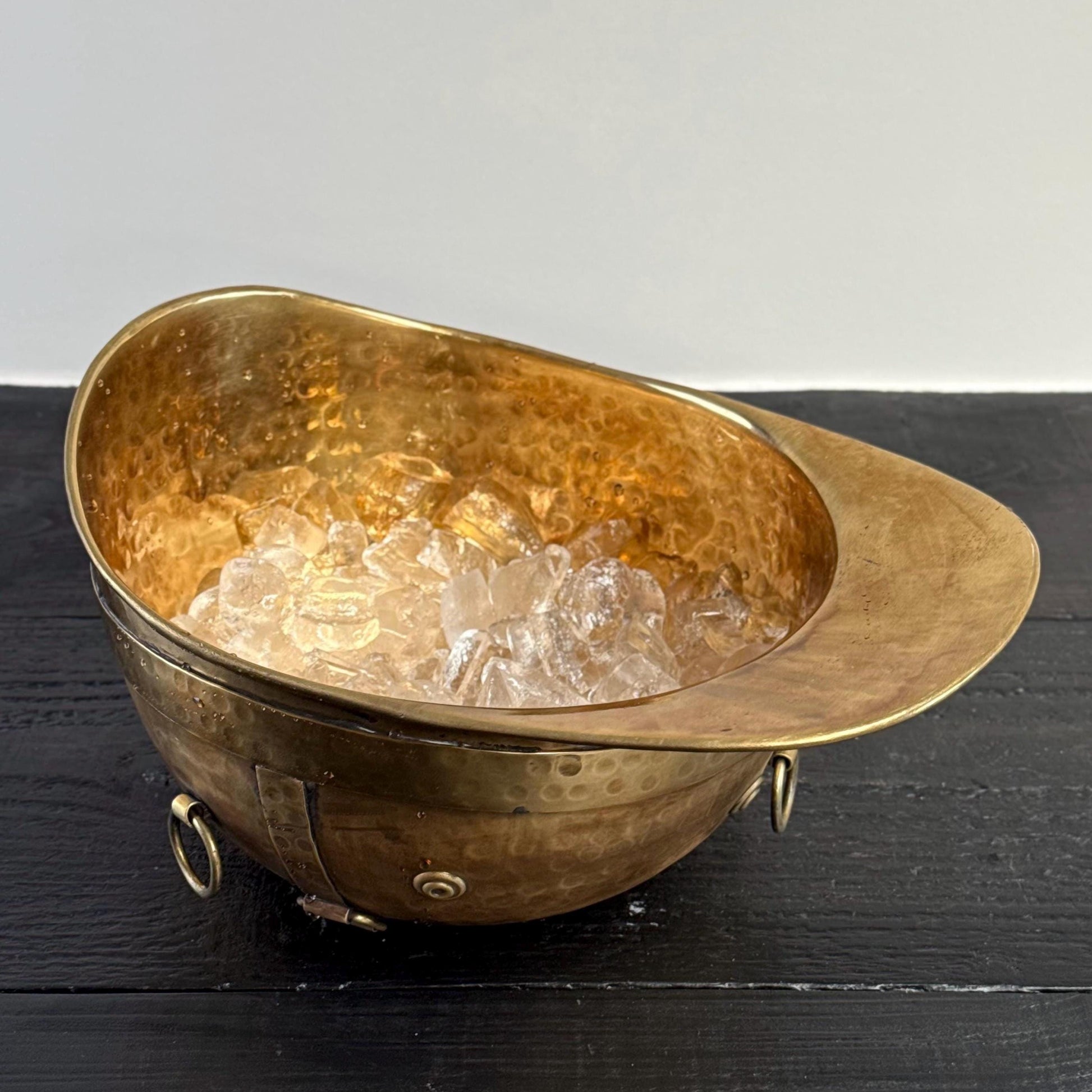 Polo Helmet Solid Antique Brass Champagne Ice Bucket