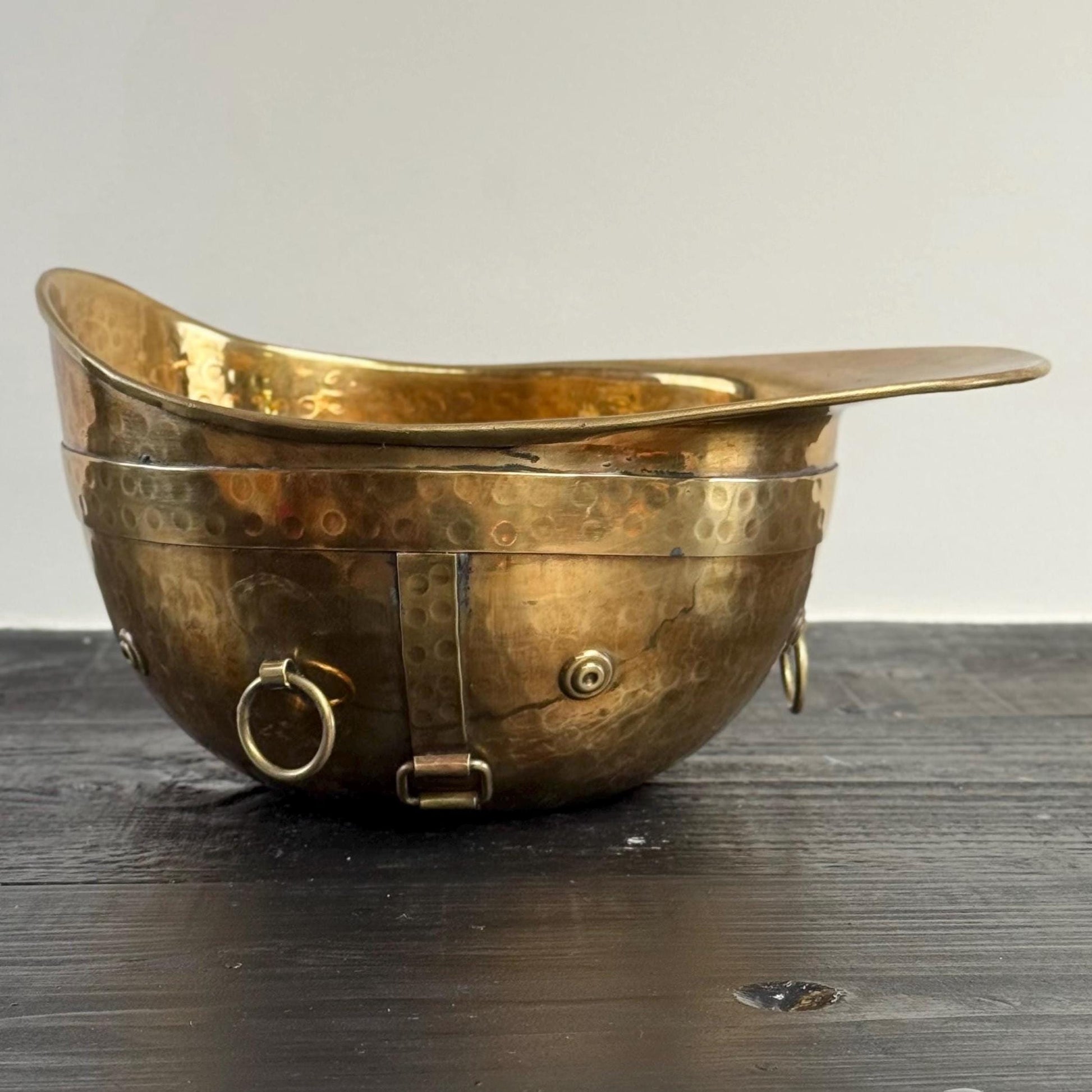 Polo Helmet Solid Antique Brass Champagne Ice Bucket