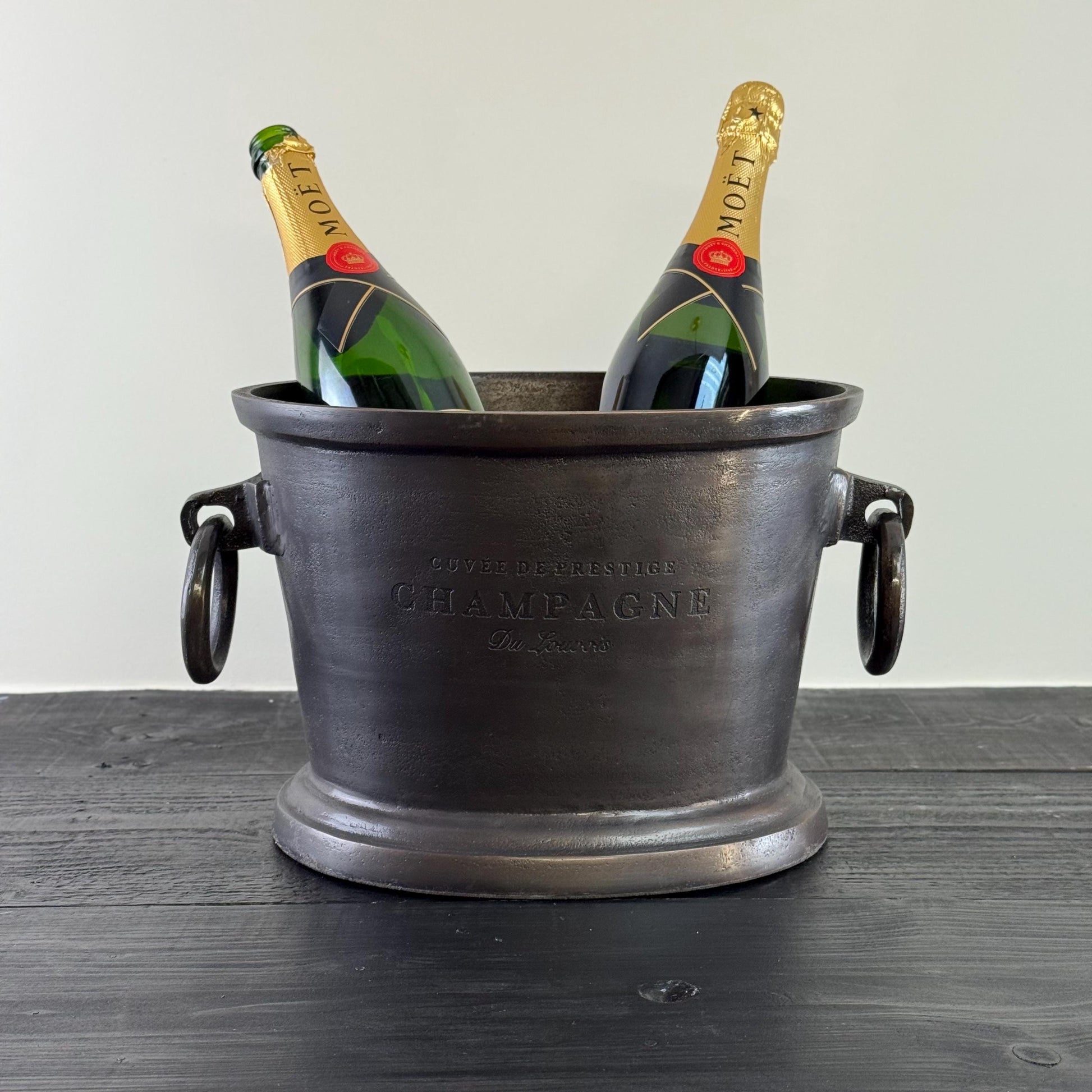 Black Copper Gatsby Solid Cast Engraved Champagne Ice Bucket