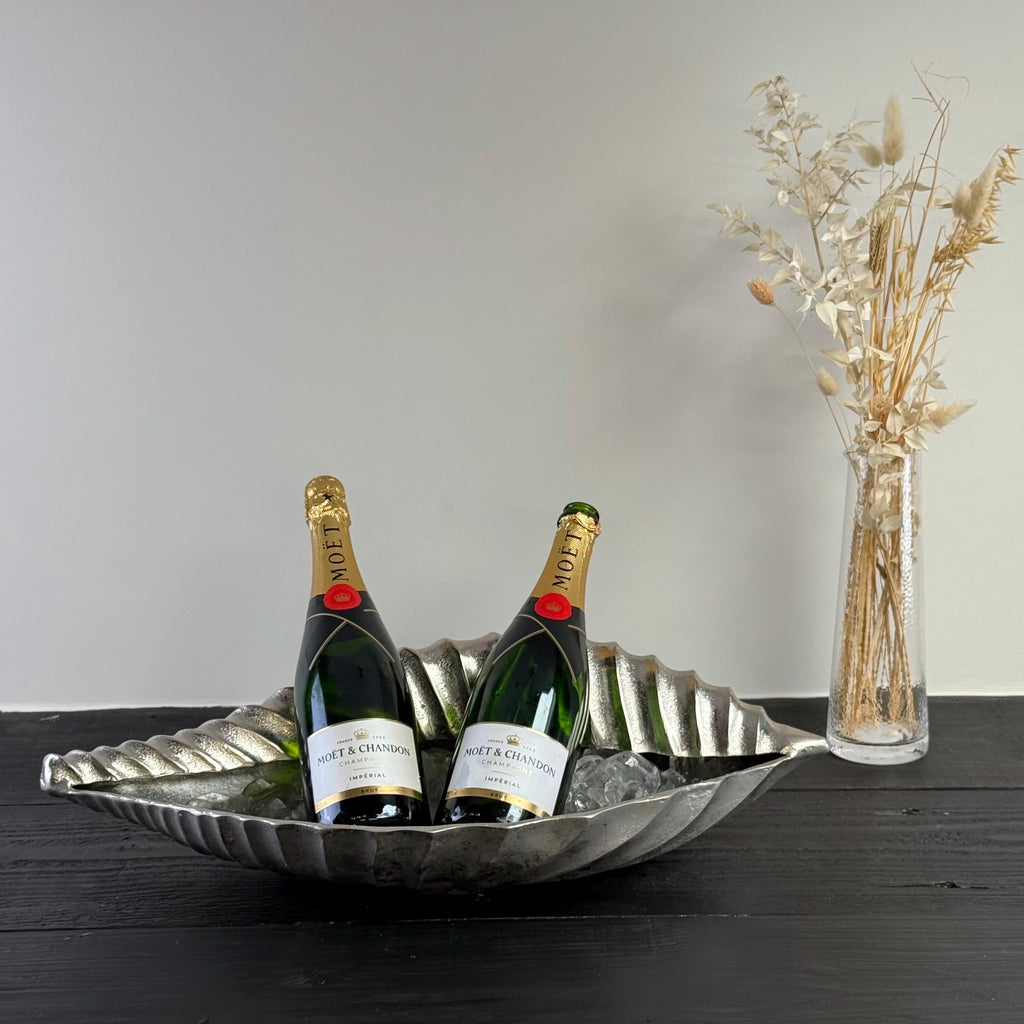 Clamshell Solid Cast Champagne Ice Bucket Wine Cooler